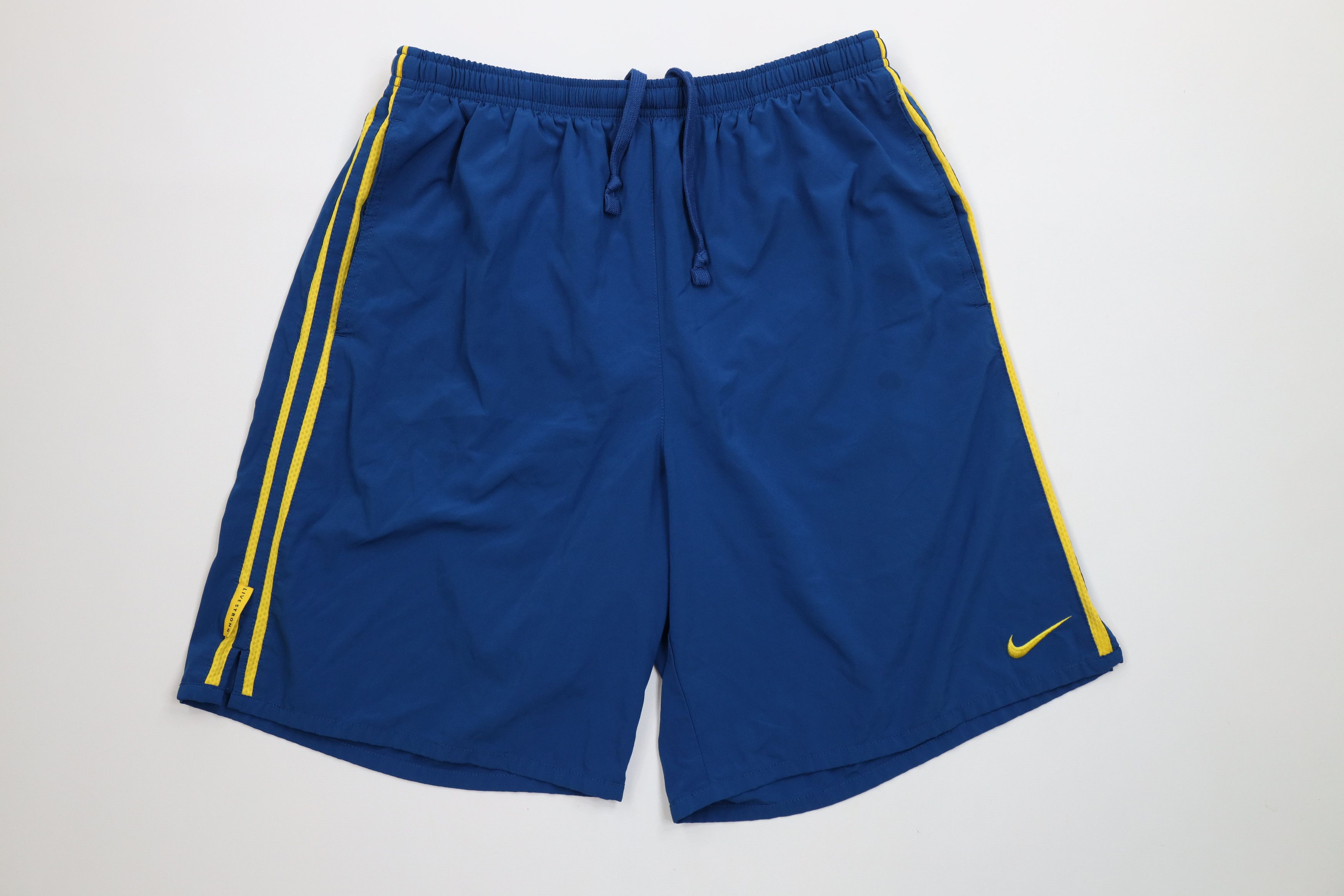 Nike Vintage Nike Scott Mini Swoosh Striped Lined Running Shorts Size US 34 / EU 50 - 1 Thumbnail