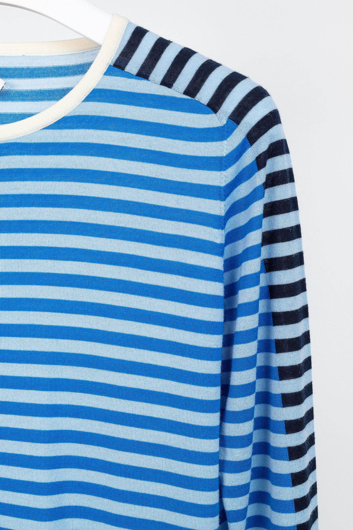 Akris Akris Punto Blue Striped Wool Sweater Size L / US 10 / IT 46 - 5 Thumbnail