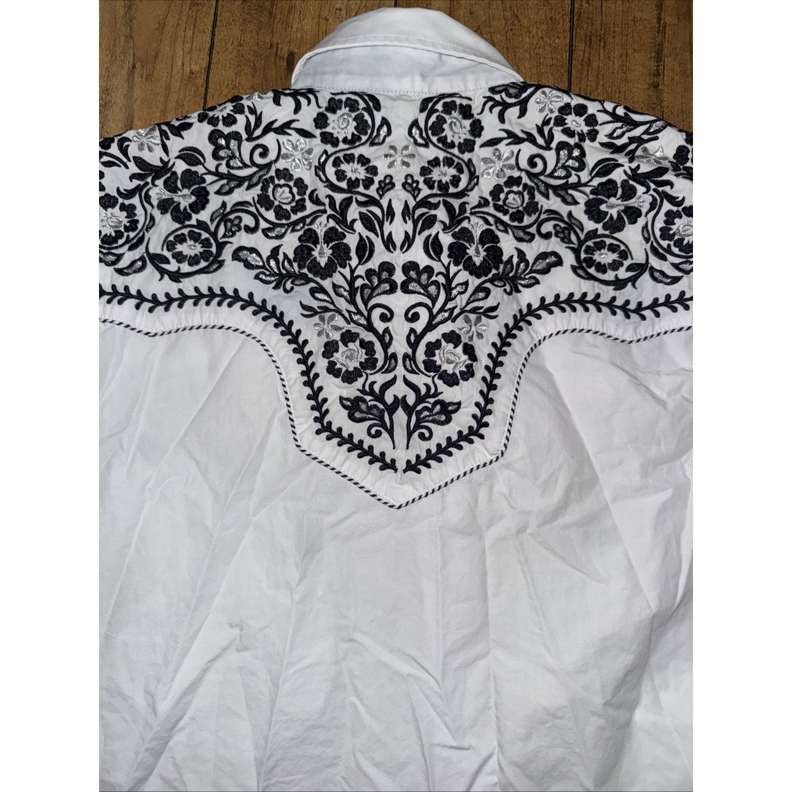 Vintage Salvaje Oeste Western Pearl Snap Shirt White L 22x28 Size US L / EU 52-54 / 3 - 6 Thumbnail