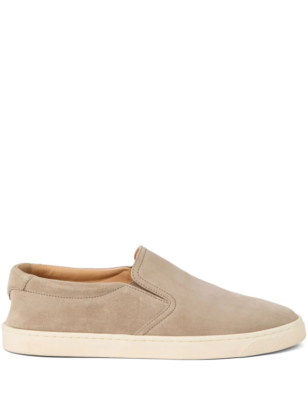 Brunello Cucinelli o1B3y1r0426 Suede Loafers in Beige Size US 11 / EU 44 - 1 Thumbnail
