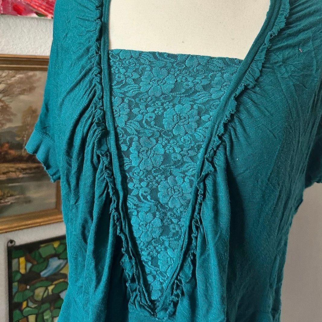 Other allen b lace turquoise blue shirt Size L / US 10 / IT 46 - 2 Thumbnail