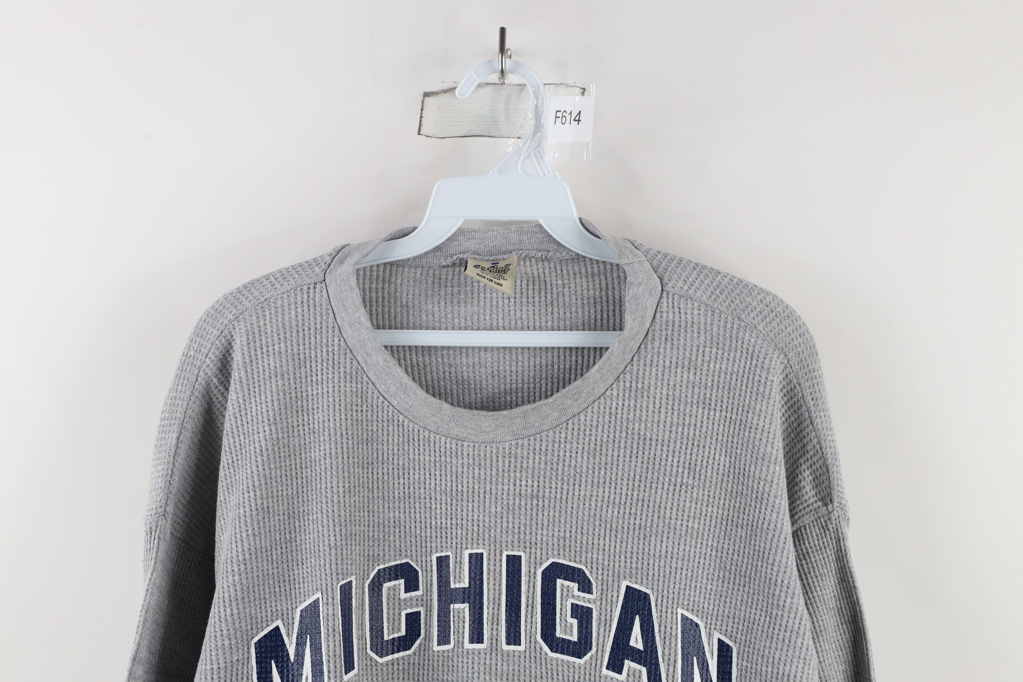 Vintage Vintage 90s Thermal Knit University of Michigan T-Shirt Size US L / EU 52-54 / 3 - 2 Thumbnail
