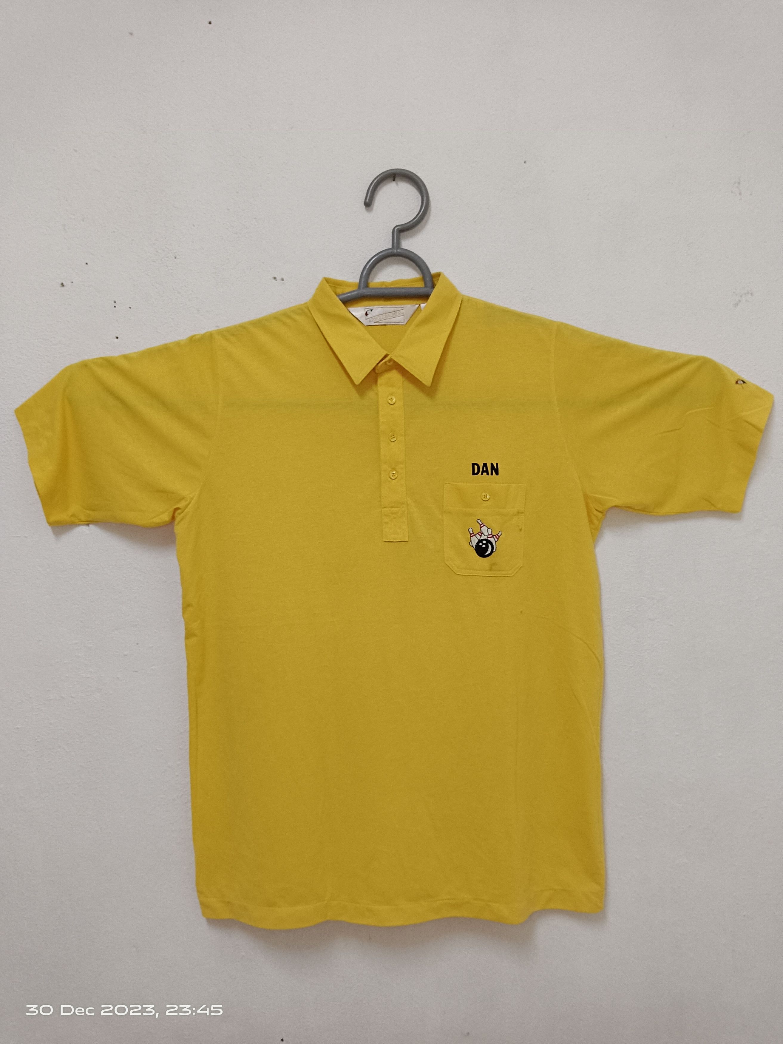 image of Vintage 90's Arnold Palmer Bowling in Yellow, Men's (Size XL)