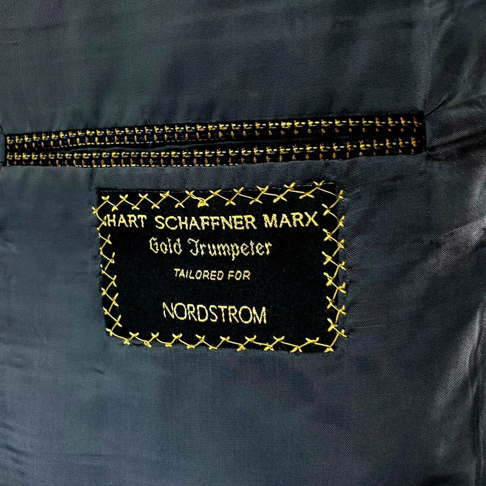 Hart Schaffner Marx Hart Schaffner Marx Gold Trumpeter Wool 2 Button Blazer 42L Size 42L - 8 Thumbnail