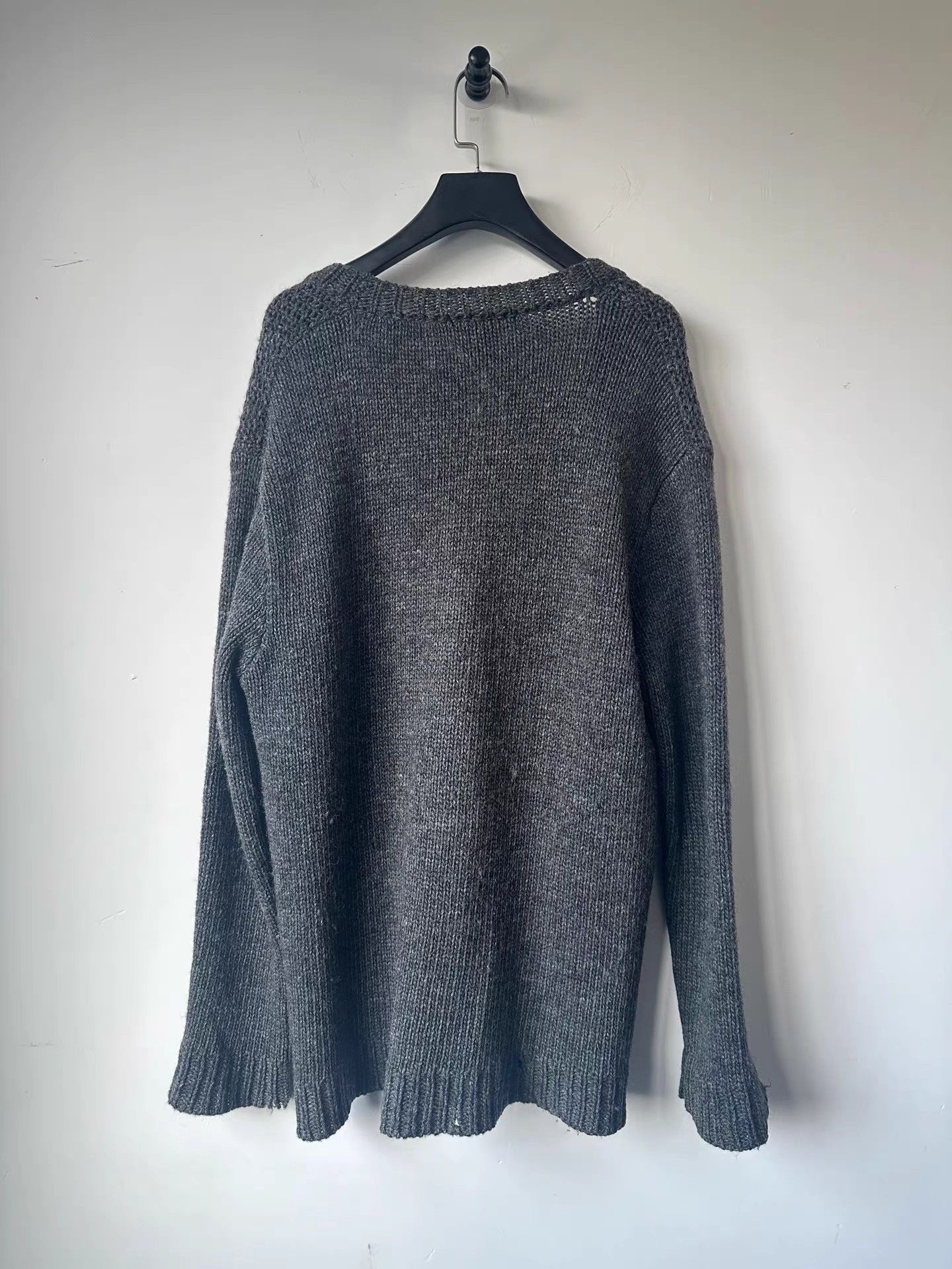 Raf Simons Raf Simons 1999-2000AWDistressed Wool V-Neck Cardigan K7 Size US S / EU 44-46 / 1 - 2 Thumbnail