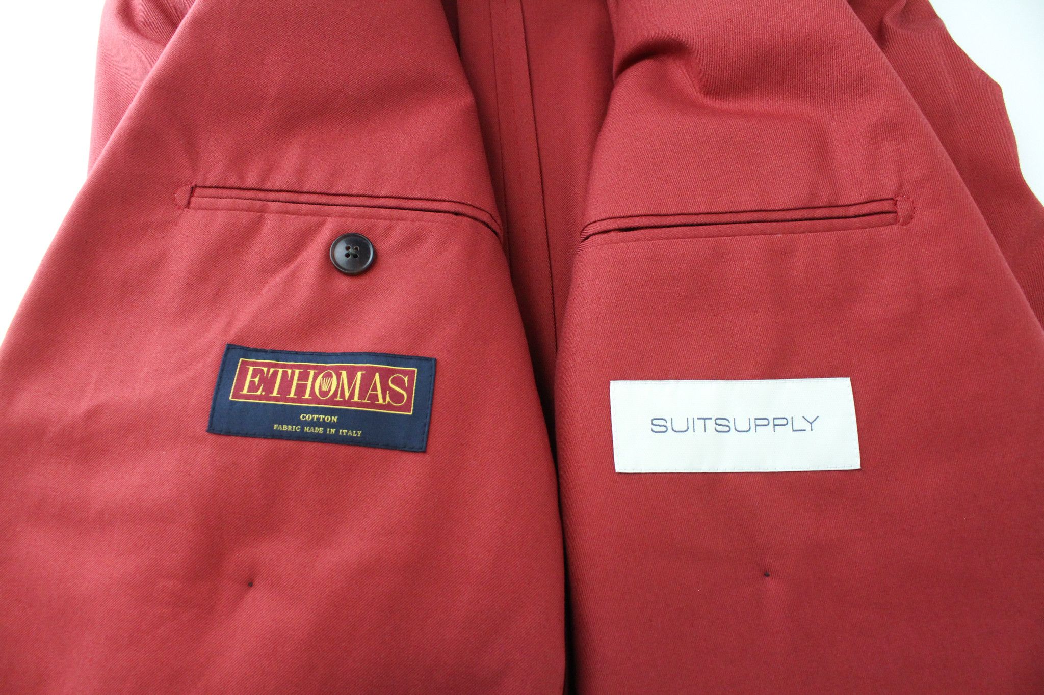 Suitsupply LA SPALLA UK32R Red Cotton 2 Piece Suit 66574 Size 34S - 10 Thumbnail