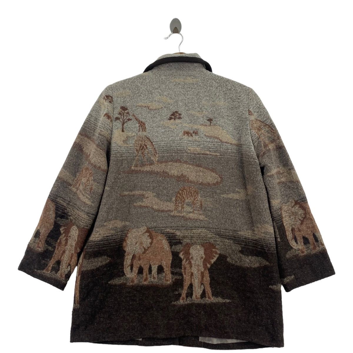 Other BEST COLLECTION Safari Design Overprint Wool Coat Size L / US 10 / IT 46 - 4 Thumbnail