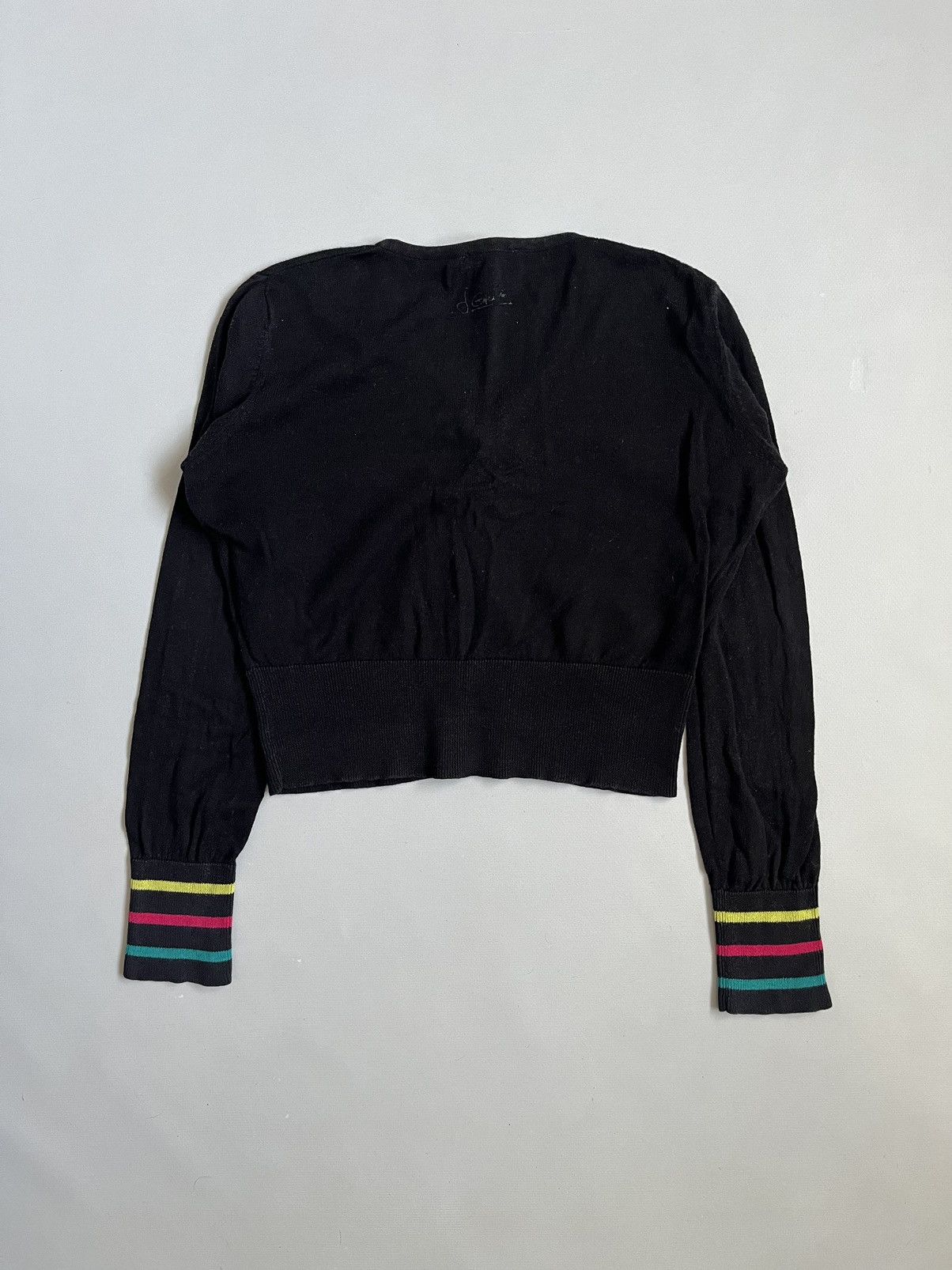 Jean Paul Gaultier JEAN PAUL GAULTIER JPG Junior Women Black Cropped Cardigan Size S / US 4 / IT 40 - 7 Thumbnail