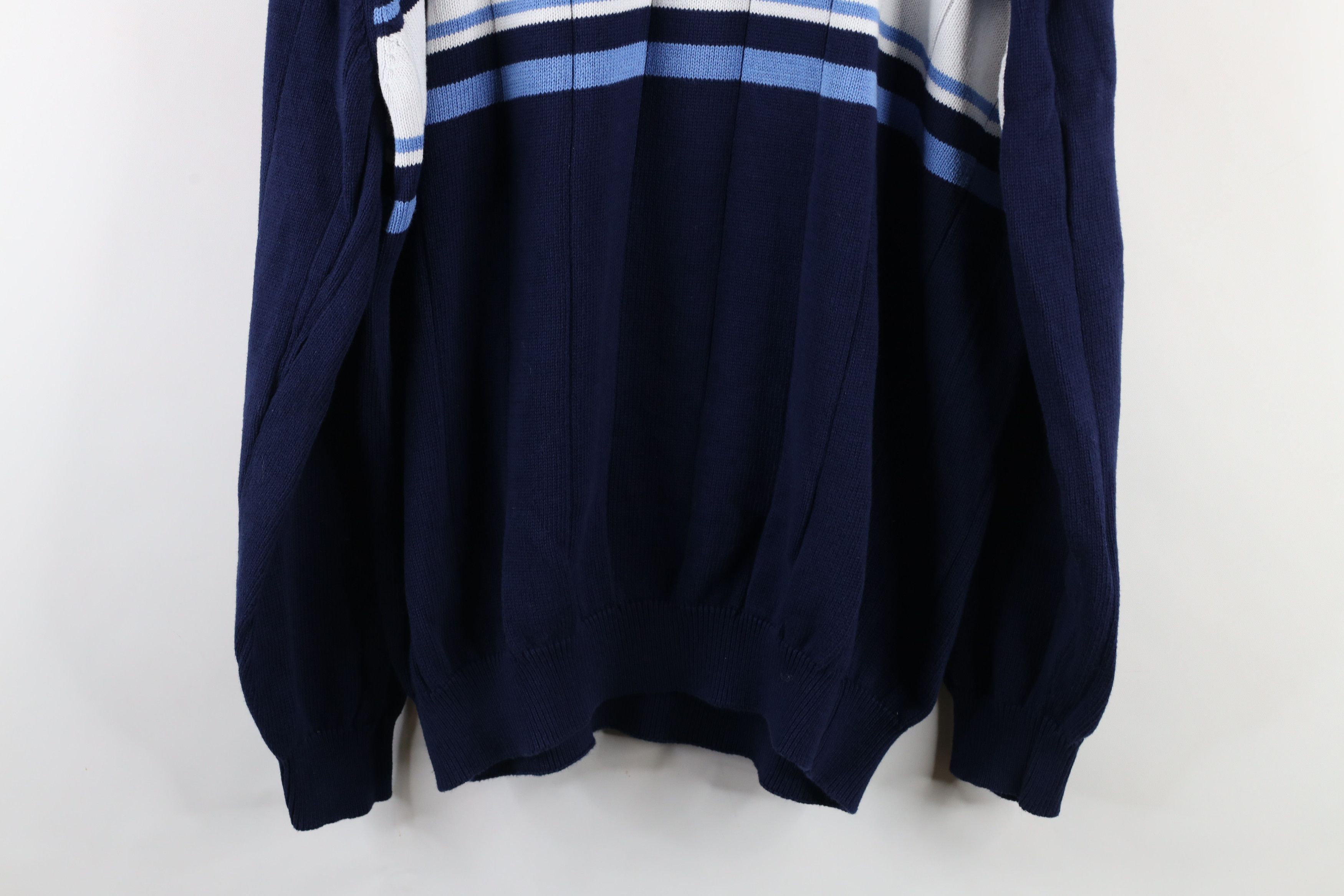 Vintage Vintage 90s Streetwear Block Ribbed Knit V-Neck Sweater Size US XL / EU 56 / 4 - 8 Thumbnail