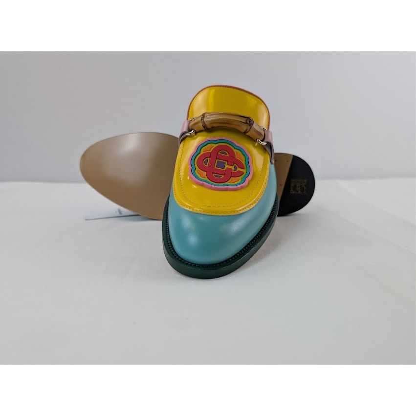Casablanca o1rshd1 Leather Memphis Mule Slipper Sandal in Mint / Yellow Size US 11 / EU 44 - 13 Thumbnail