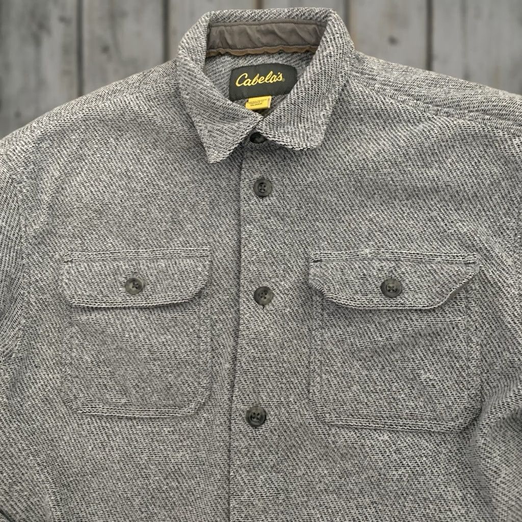 Vintage Cabelas Heavy Shirt Mens Medium Gray Woven Fleece Shacket Jacket Outdoors Pocket Size US M / EU 48-50 / 2 - 1 Thumbnail