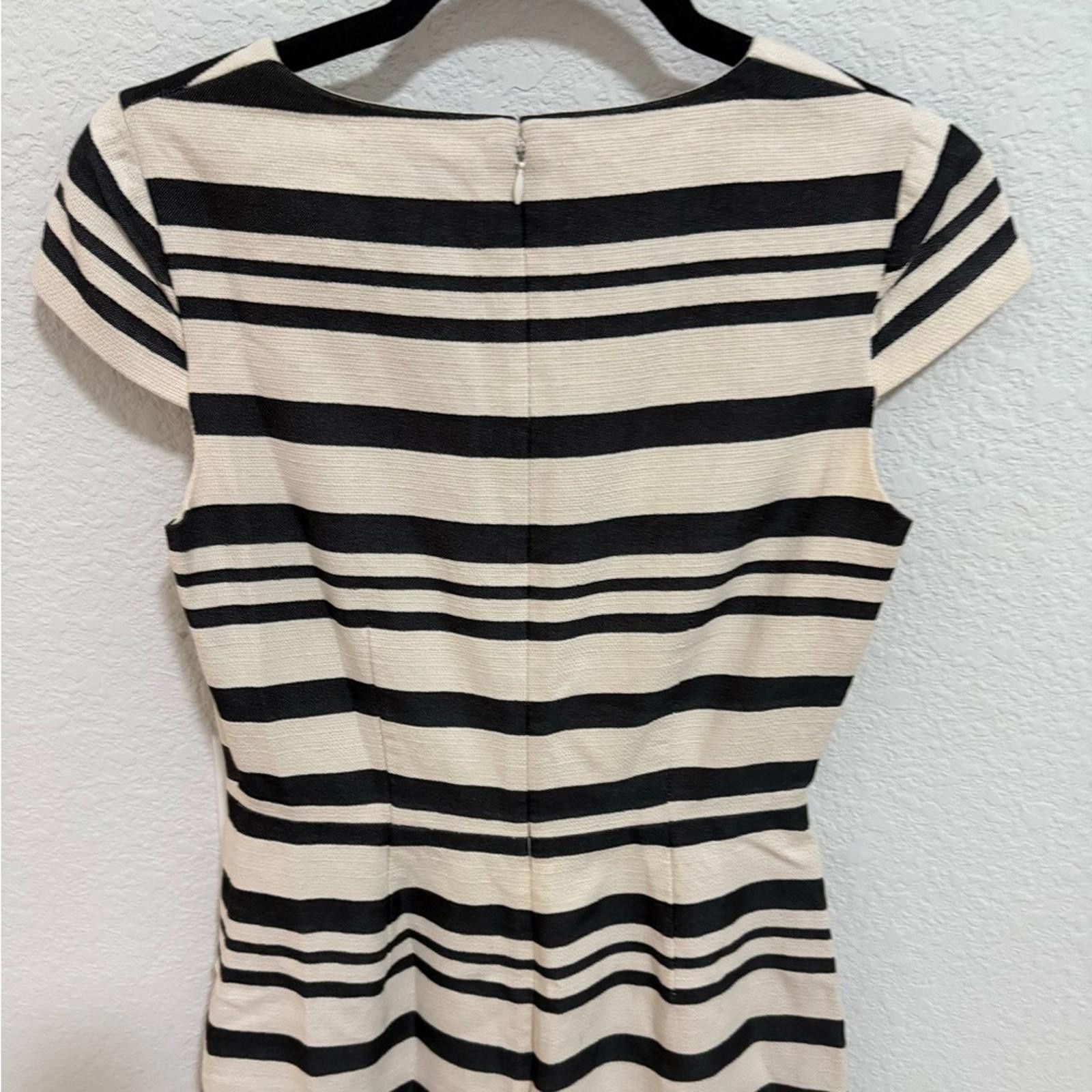 J.Crew J. Crew Double Stripe Cap Sleeve Sheath Dress Black White 0 Size XS / US 0-2 / IT 36-38 - 7 Thumbnail