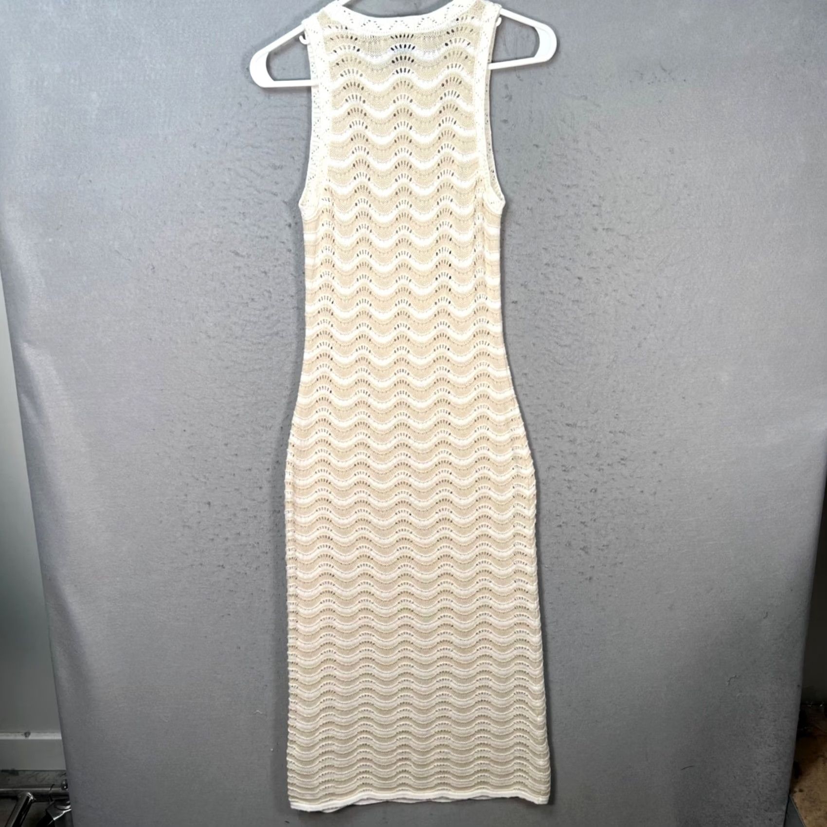 Old Navy Old Navy Ivory Crochet Midi Dress Sleeveless 100% Cotton Womens Small Crew Neck Casual Slip Dress Tank Dress Size S / US 4 / IT 40 - 2 Thumbnail