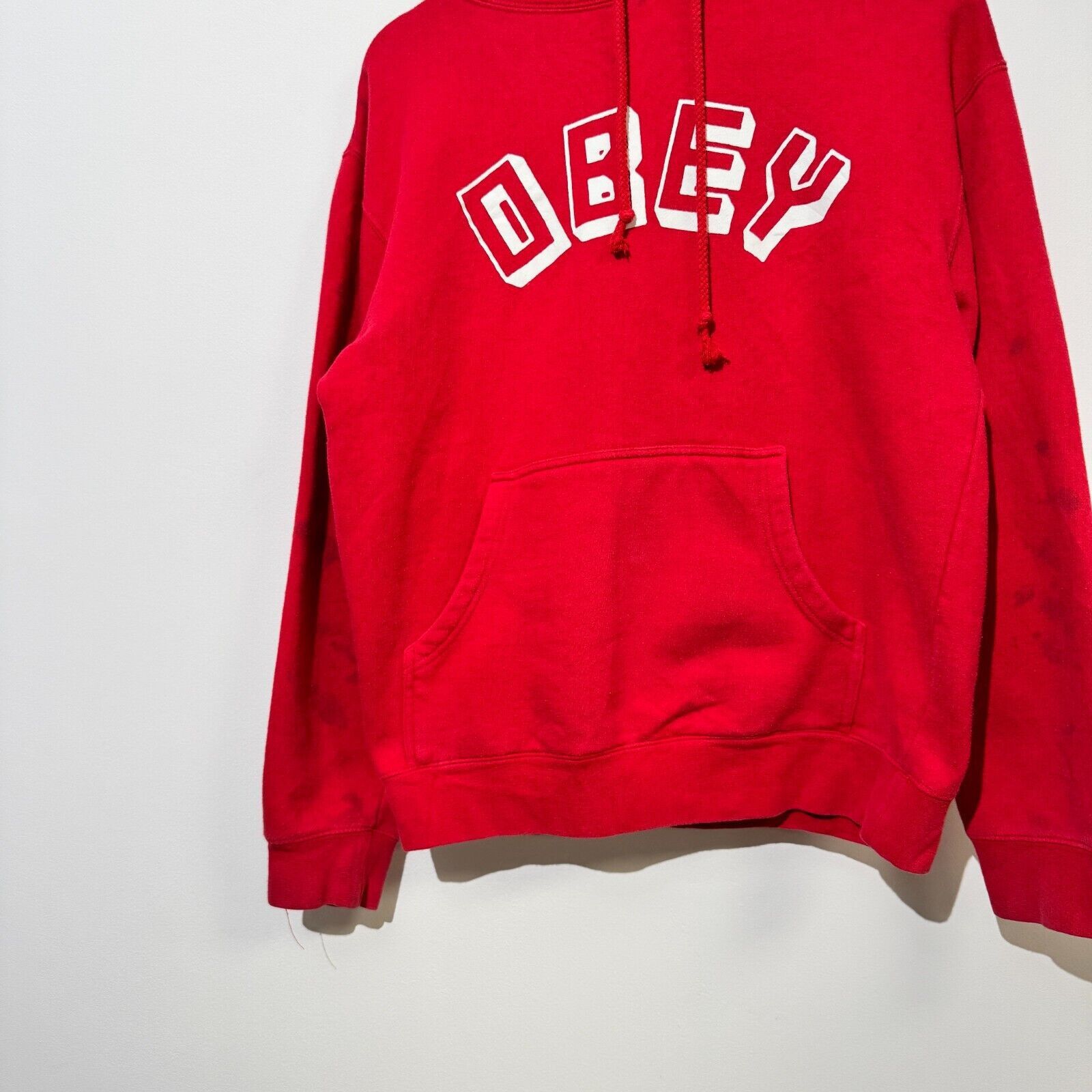 Obey × Vintage Vintage Obey Unisex Red Cotton Hoodie Size S Regular Fit Size US S / EU 44-46 / 1 - 4 Thumbnail