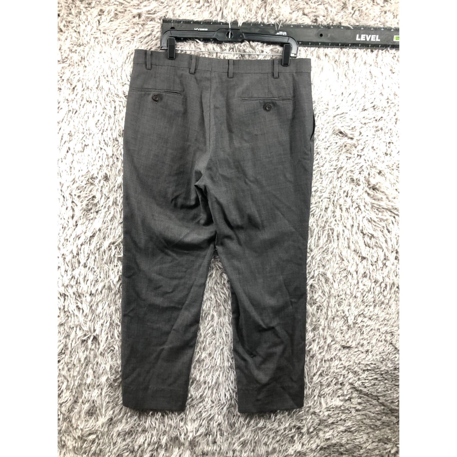 Ralph Lauren Lauren Ralph Lauren 100% Wool Gray Dress Pants Men 36 Flat Front Hook Eye Solid Logo Straight Classic Size US 36 / EU 52 - 5 Thumbnail