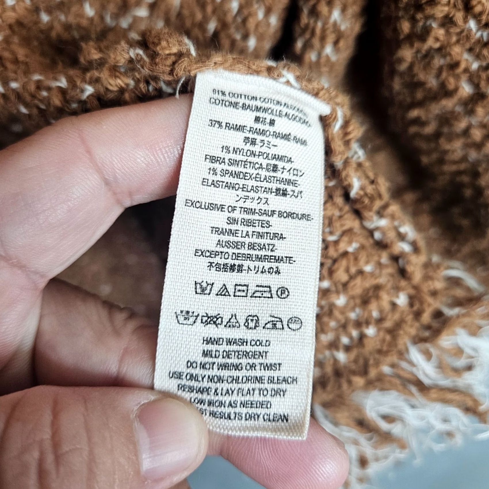 Free People Free People Brown Speckled Hooded Fringe Women's Sweater S Size S / US 4 / IT 40 - 7 Thumbnail