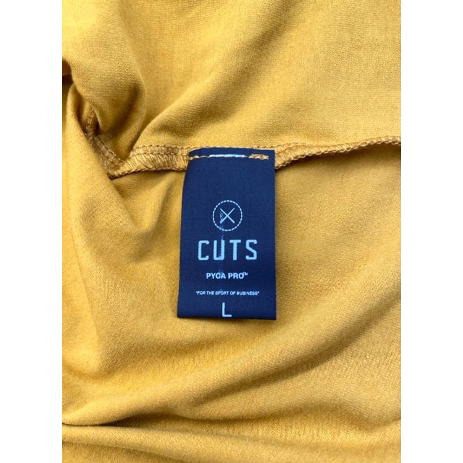 UES Clothing Cuts Clothing Short Sleeve Shirt Mens XL Gold Curve Hem Pyca Pro Stretch 5854 Shirt Mens XL Gold 5854 Size US XL / EU 56 / 4 - 4 Thumbnail