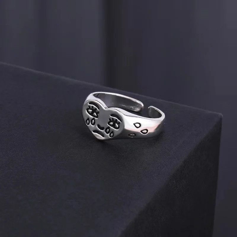 Other Retro Heart Shape Crying Face Ring Size ONE SIZE - 2 Thumbnail
