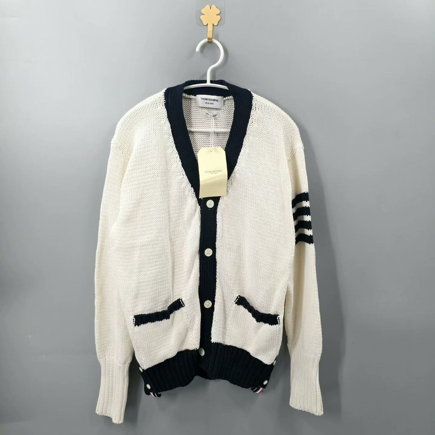 Thom Browne Thom Browne Striped Cotton Cardigan Size 3 Size US L / EU 52-54 / 3 - 1 Thumbnail