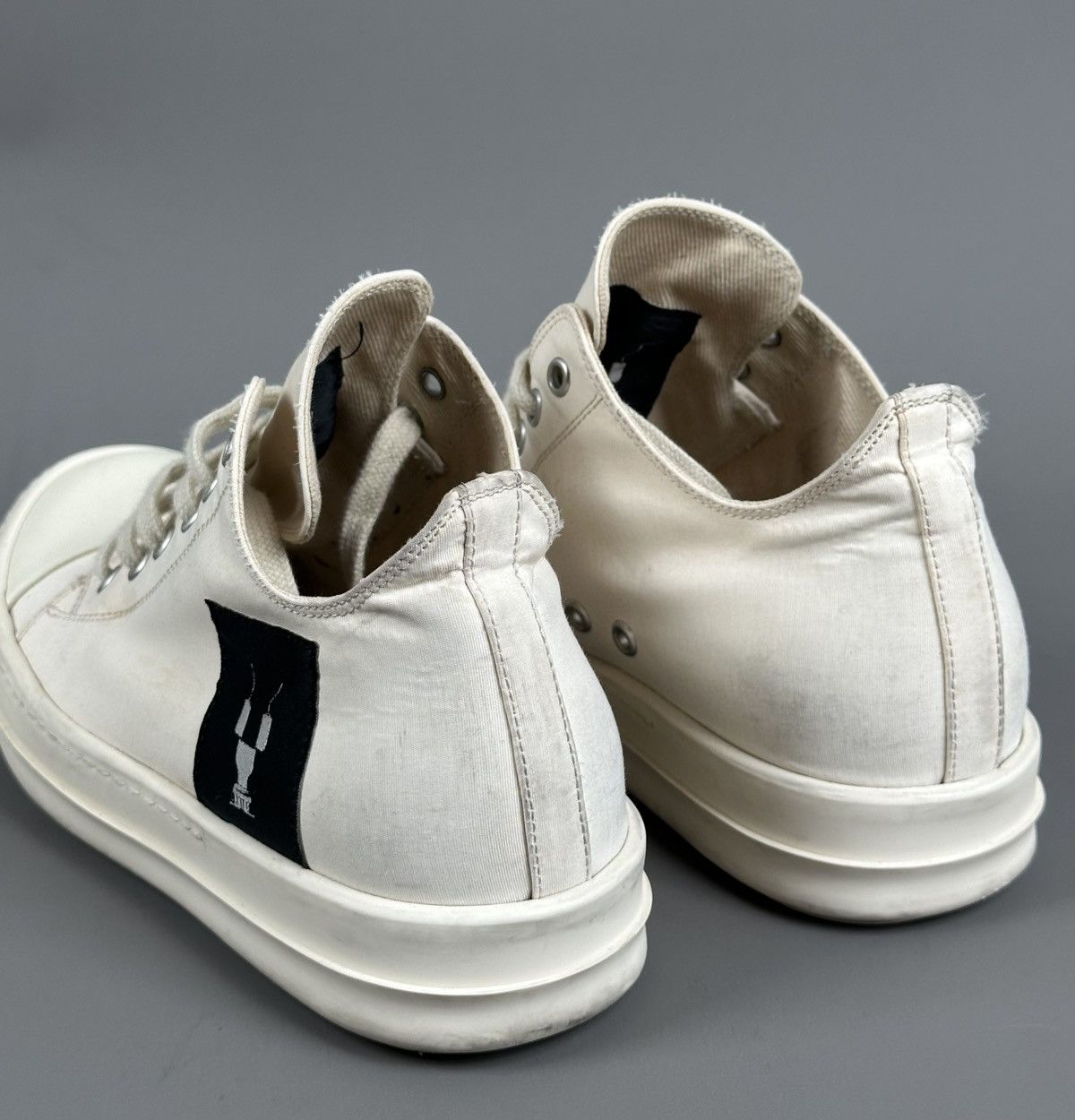 Rick Owens Rick Owens - Drkshdw Ramones Low Logo Patch - White Size US 7.5 / EU 40-41 - 8 Thumbnail