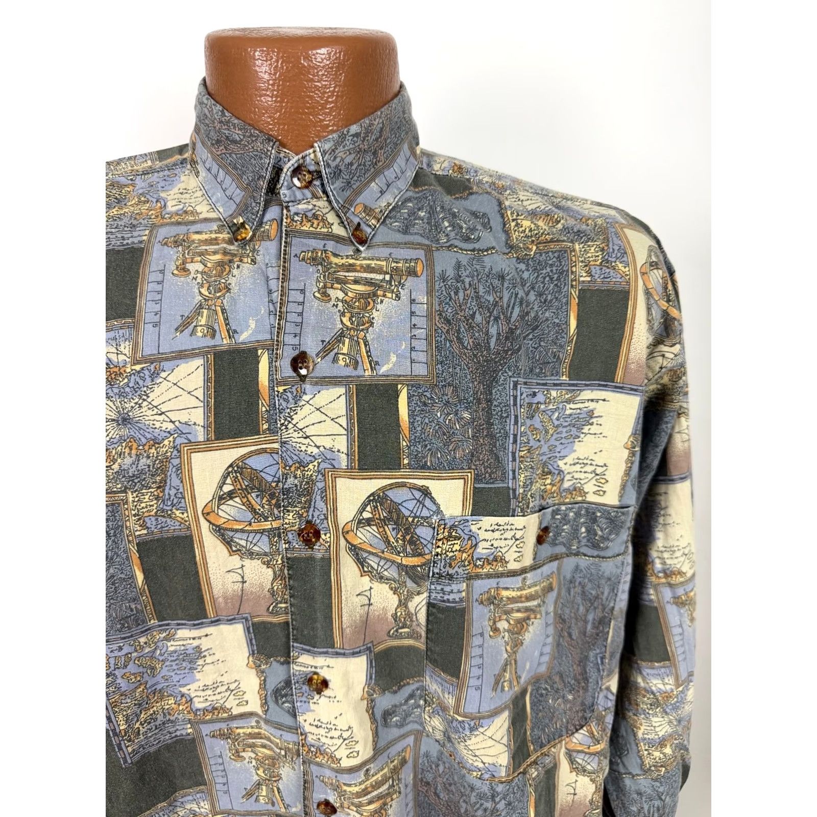 Vintage VINTAGE Cellini Shirt Men M Button-Down Short Sleeve Blue 80s 90s Graphic Print Nautical Retro Size US M / EU 48-50 / 2 - 4 Thumbnail