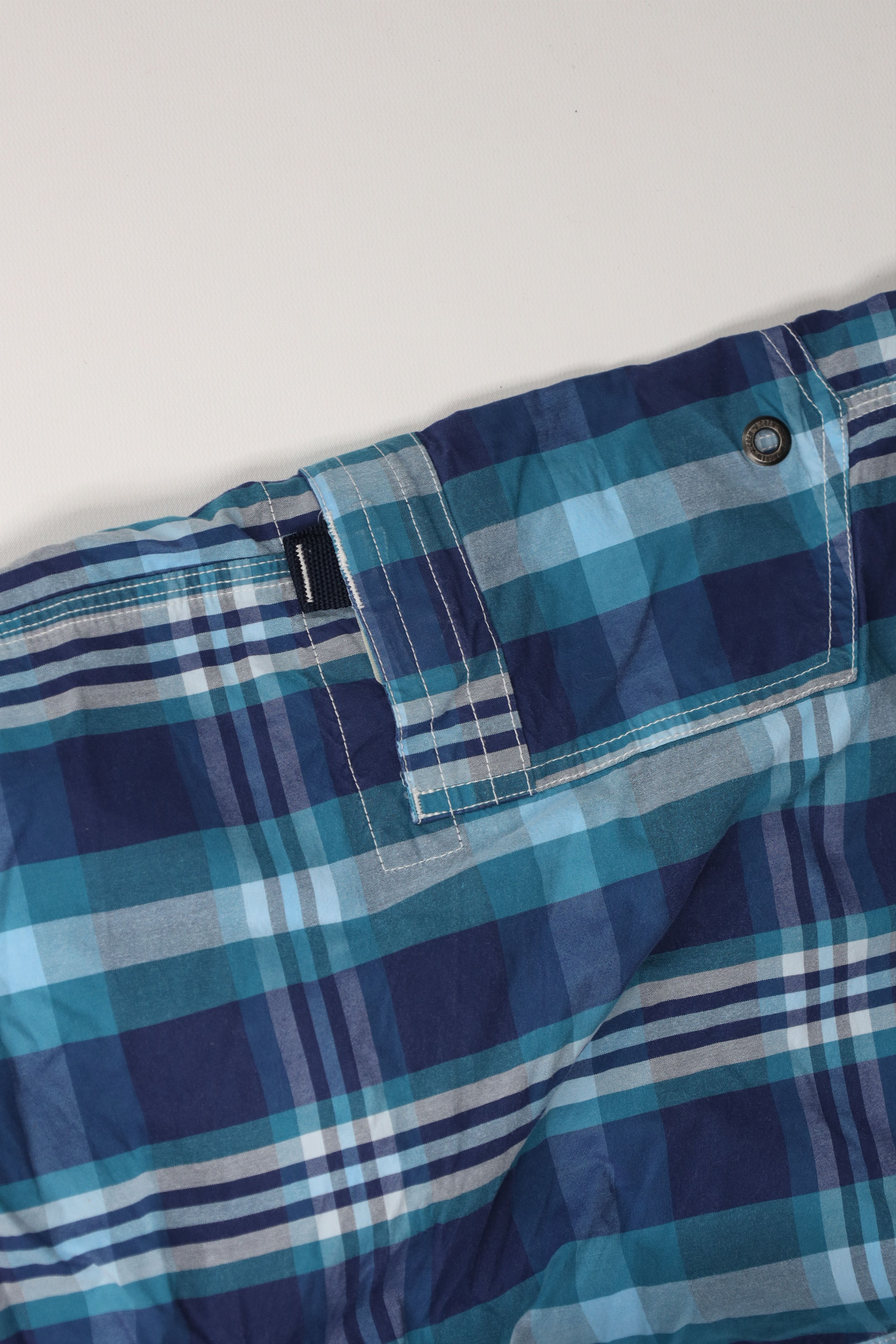 J.Crew J Crew Swimming Board Shorts Swim Trunks Blue Plaid Cotton Size US 31 - 5 Thumbnail
