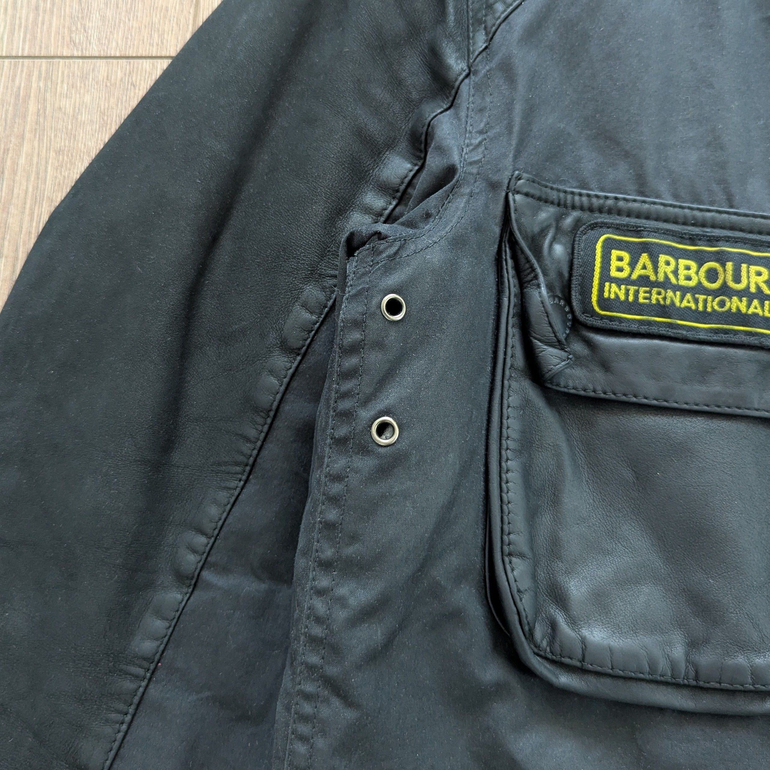 Barbour Barbour A436 Wax Leather INTERNATIONAL-BLACK Jacket MOTO Size US L / EU 52-54 / 3 - 5 Thumbnail