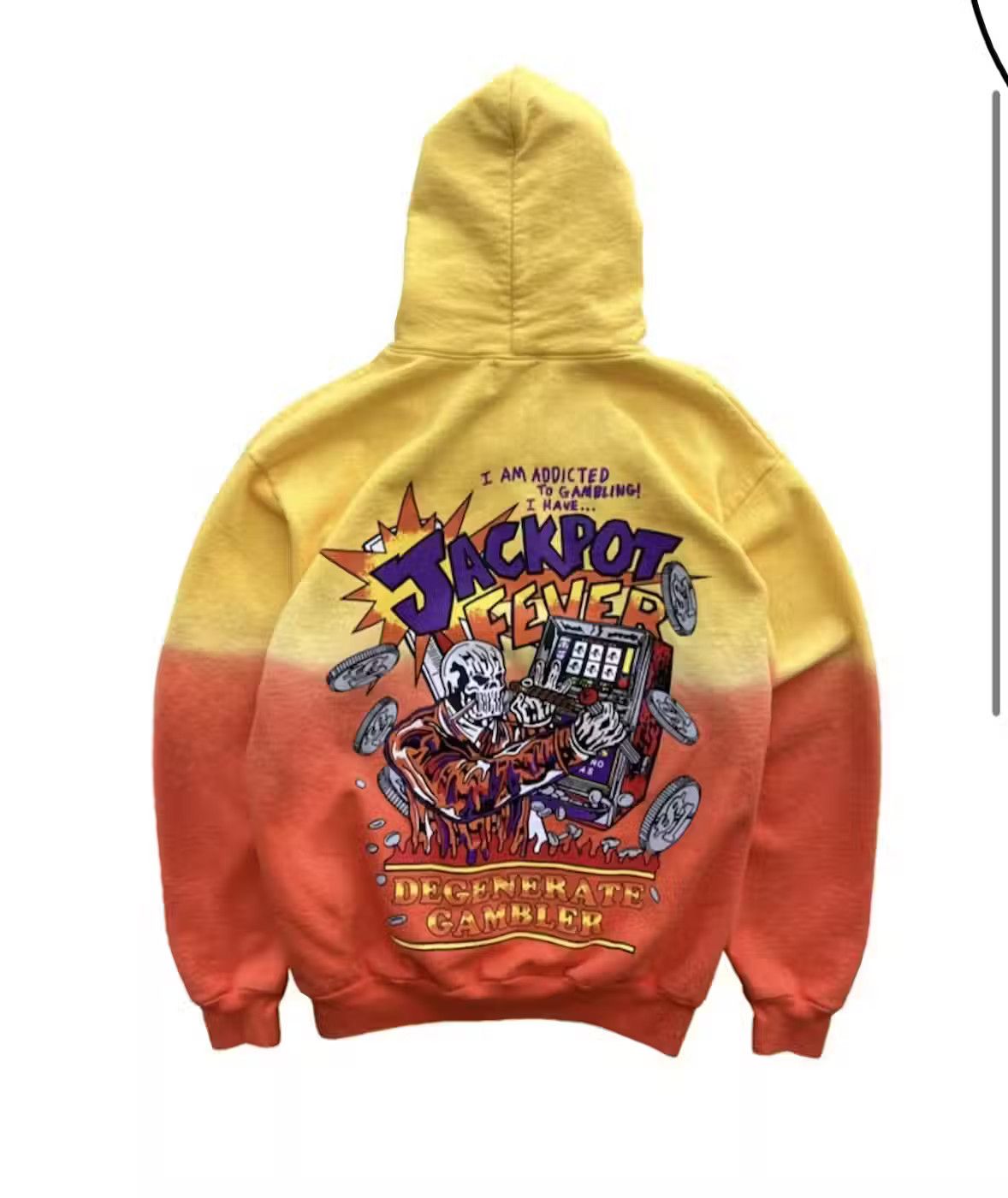 image of Warren Lotas Jackpot Fever Ombre Hoodie S in Ombre Yellow Orange, Men's (Size Small)