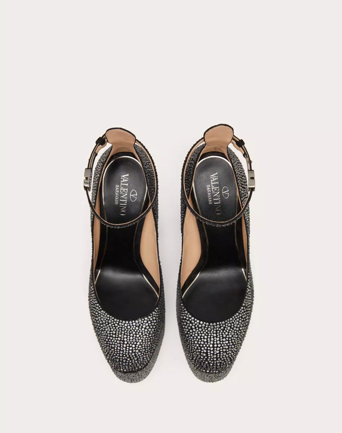Valentino o1s1wg111125 Tan-Go Pumps Sandals with Crystals in Black Size US 6 / IT 36 - 4 Thumbnail