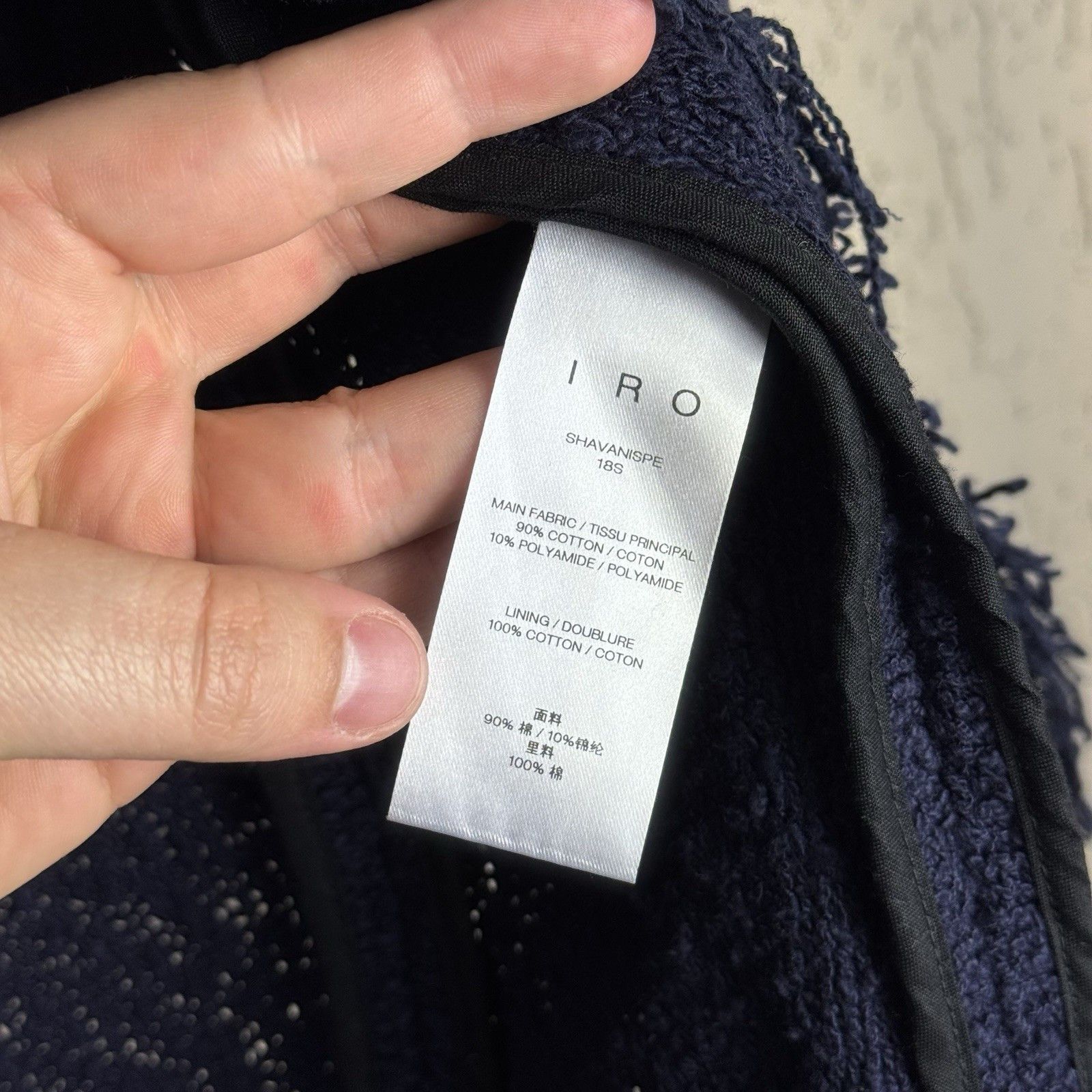 Designer × Iro IRO Paris Shavani Blue Knit Fringe Trim Open Front Blazer Size S / US 4 / IT 40 - 7 Thumbnail