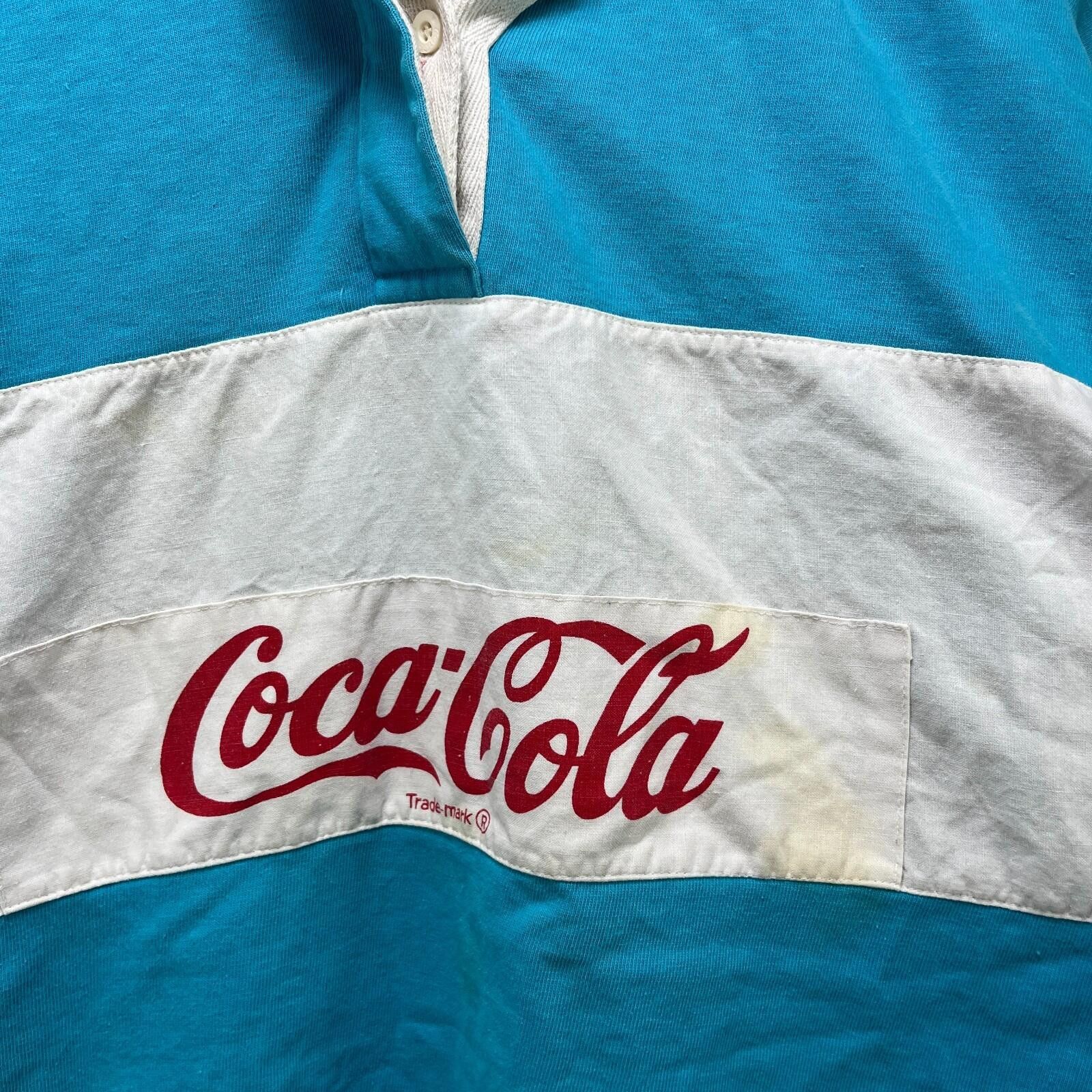 Coca Cola Vintage 90s Coca Cola Rugby Polo Long Sleeve Shirt M Size US M / EU 48-50 / 2 - 2 Thumbnail