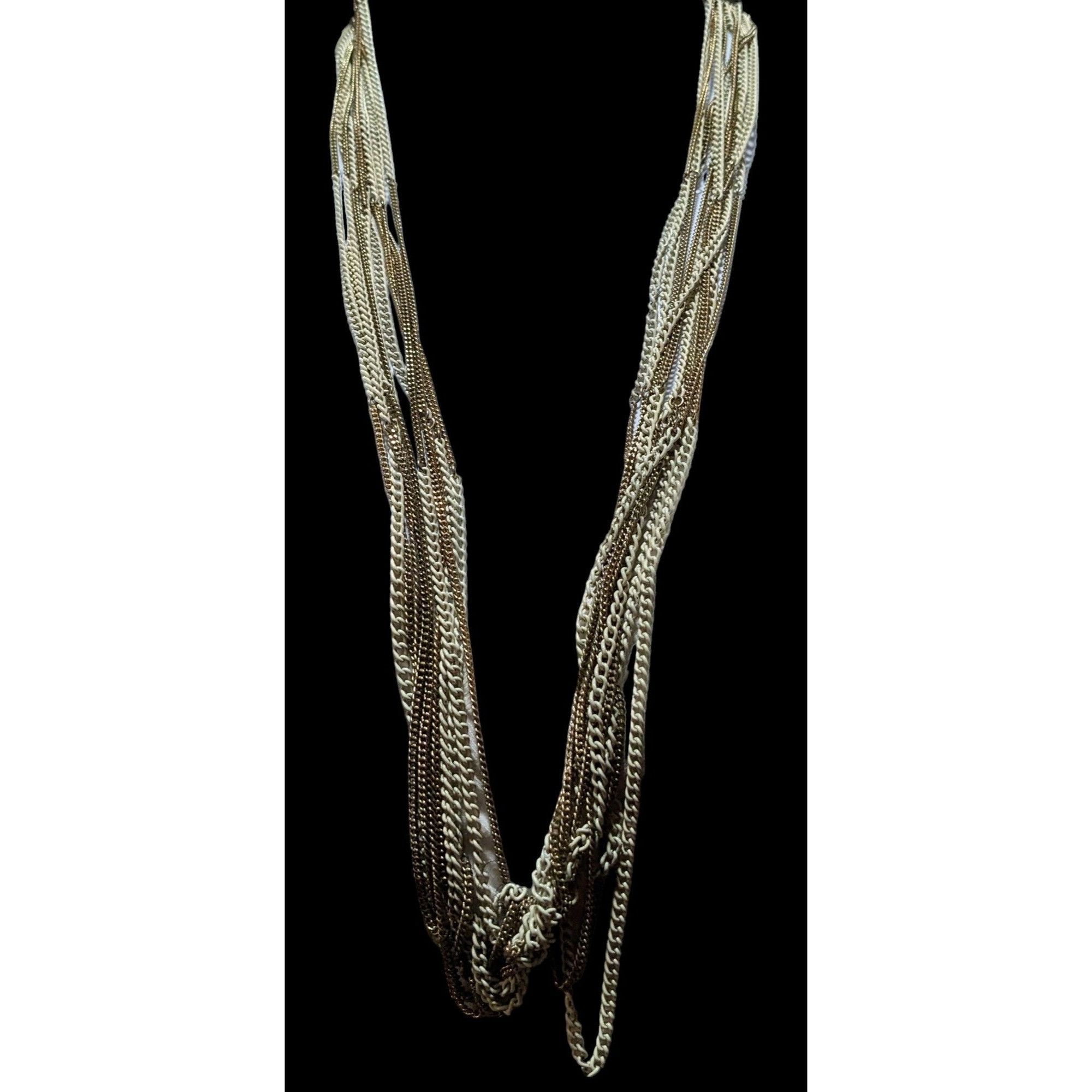 Other Gold And White Multilayer Chain Necklace Size ONE SIZE - 2 Thumbnail