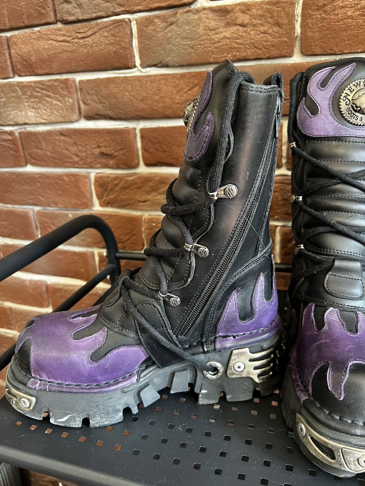 Vintage New Rock Flames 00s Boots Avant Garde Platfrom Vintage Size US 6 / IT 36 - 3 Thumbnail