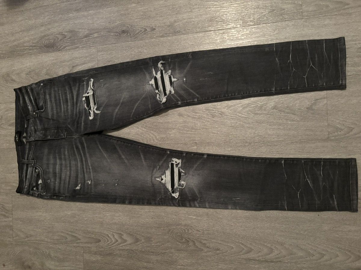 Amiri MX1 Leather Patch Grey