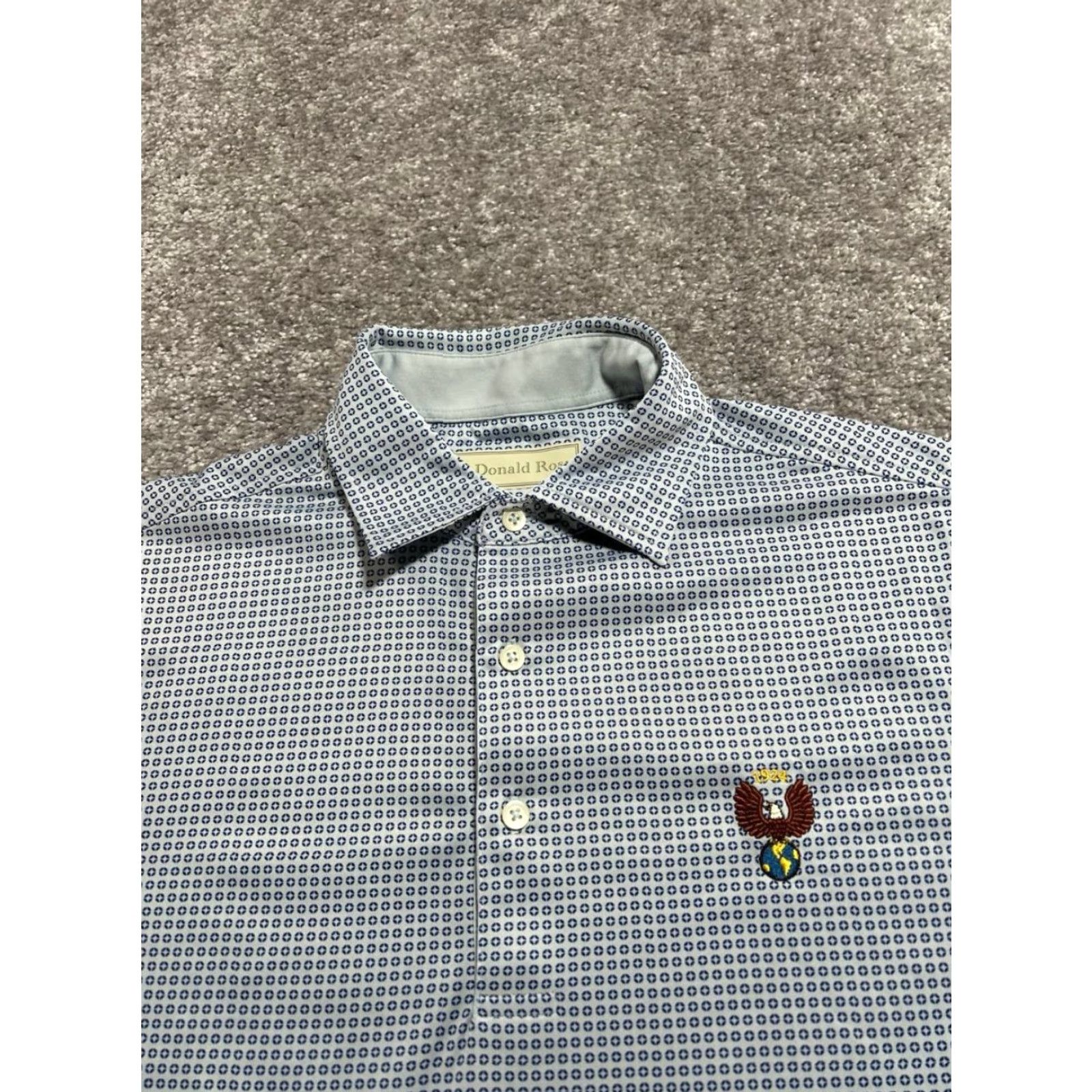 Vintage Donald Ross Polo Shirt Mens Small Gray Geometric Logo Moisture Wicking Golf Size US S / EU 44-46 / 1 - 3 Thumbnail
