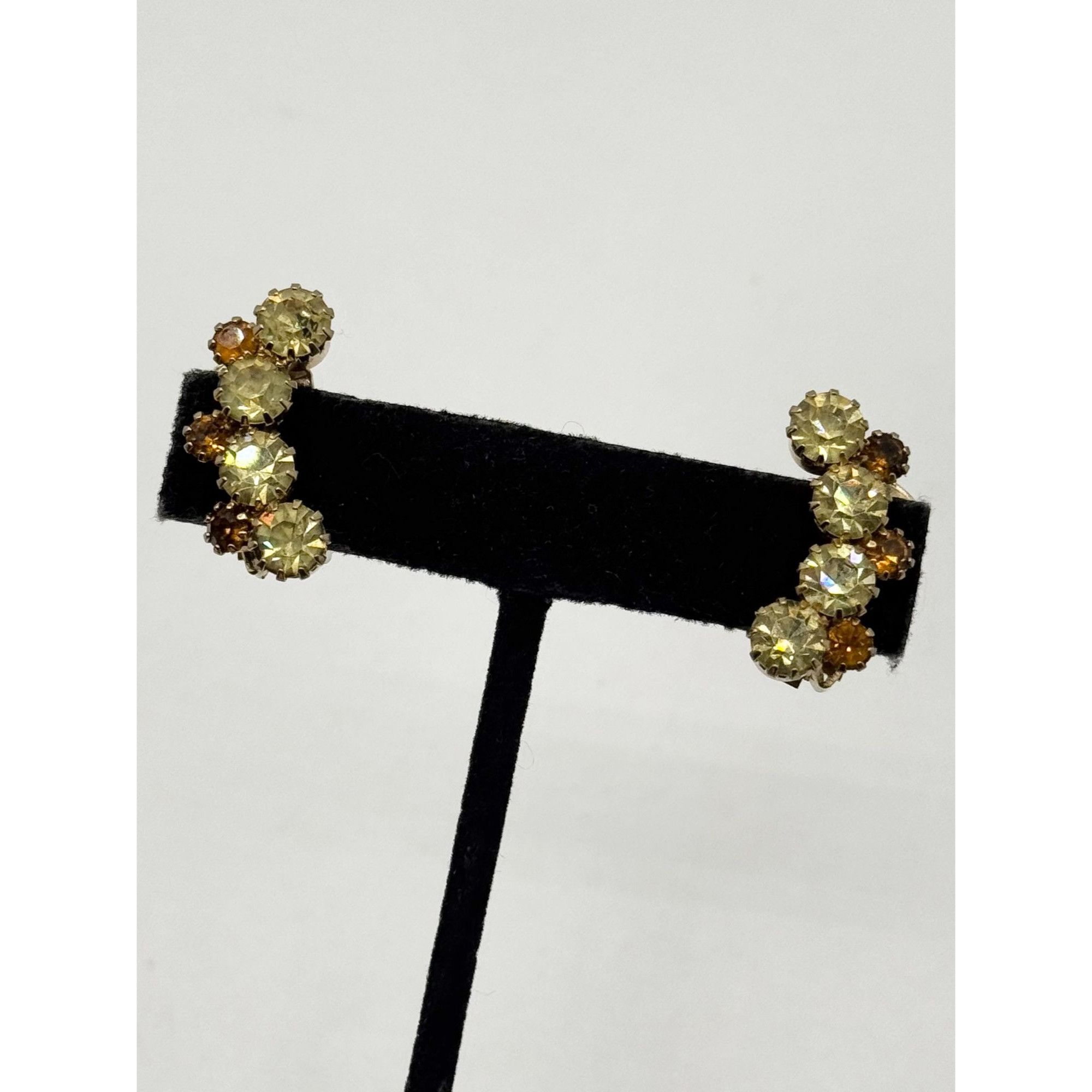 Vintage Vintage glass rhinestone climber clip on earrings Size ONE SIZE - 3 Thumbnail
