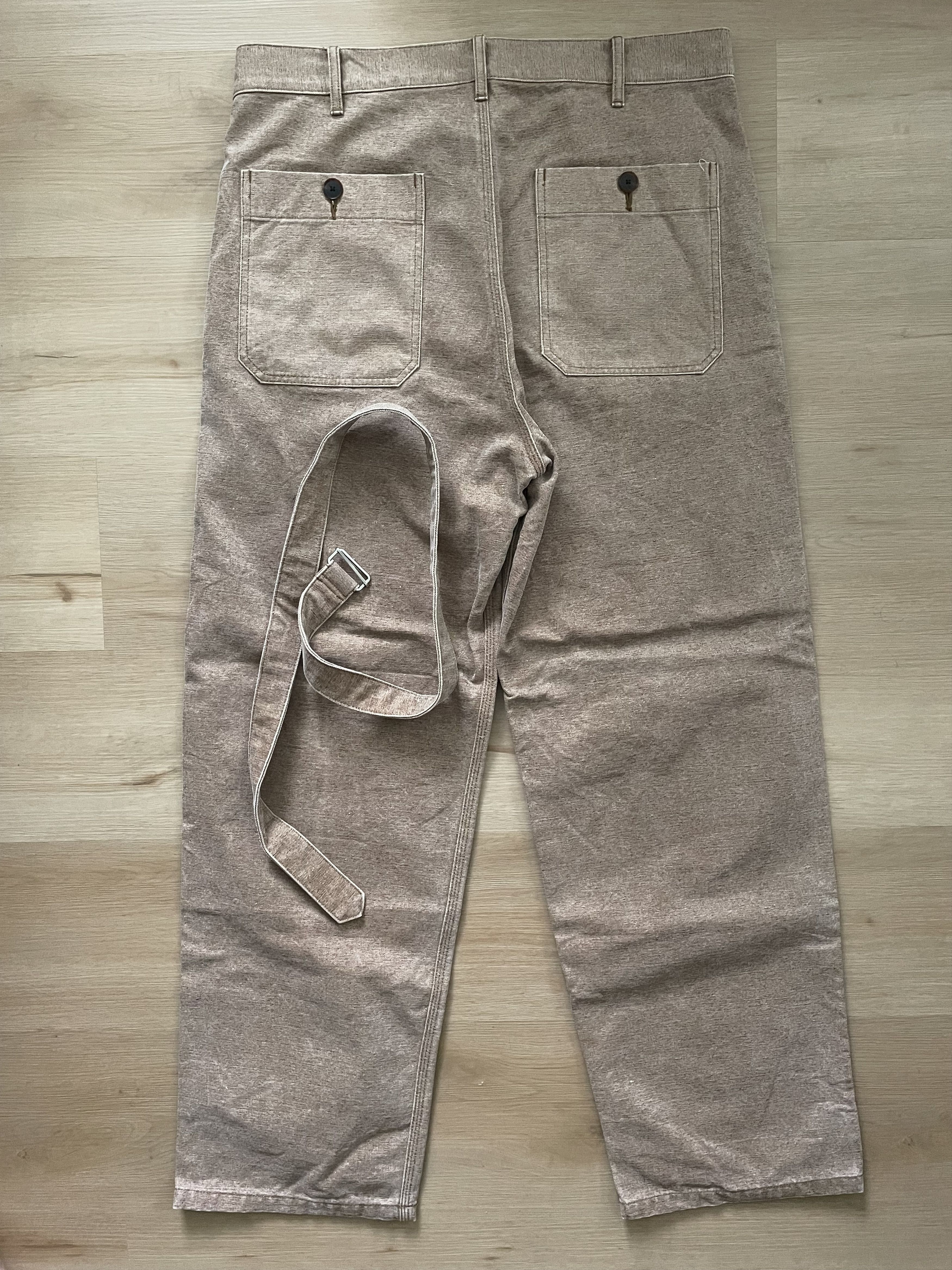 Auralee Washed Canvas Belted Pants Size US 35 - 3 Thumbnail