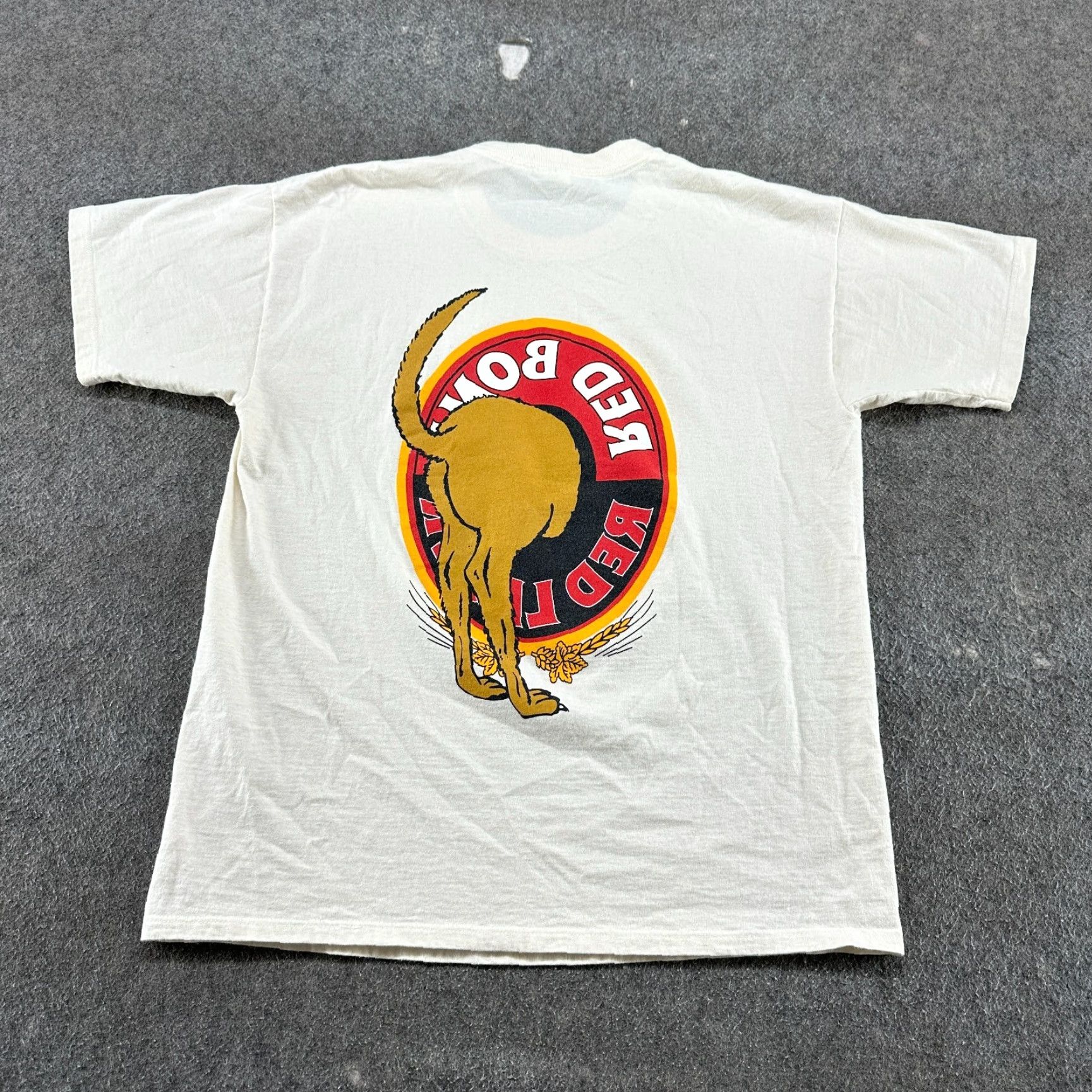 Vintage VINTAGE Red Bone Lager Shirt Mens L White Cream Single Stitch Graphic Dog 90s Nike Shirt Size US L / EU 52-54 / 3 - 5 Thumbnail