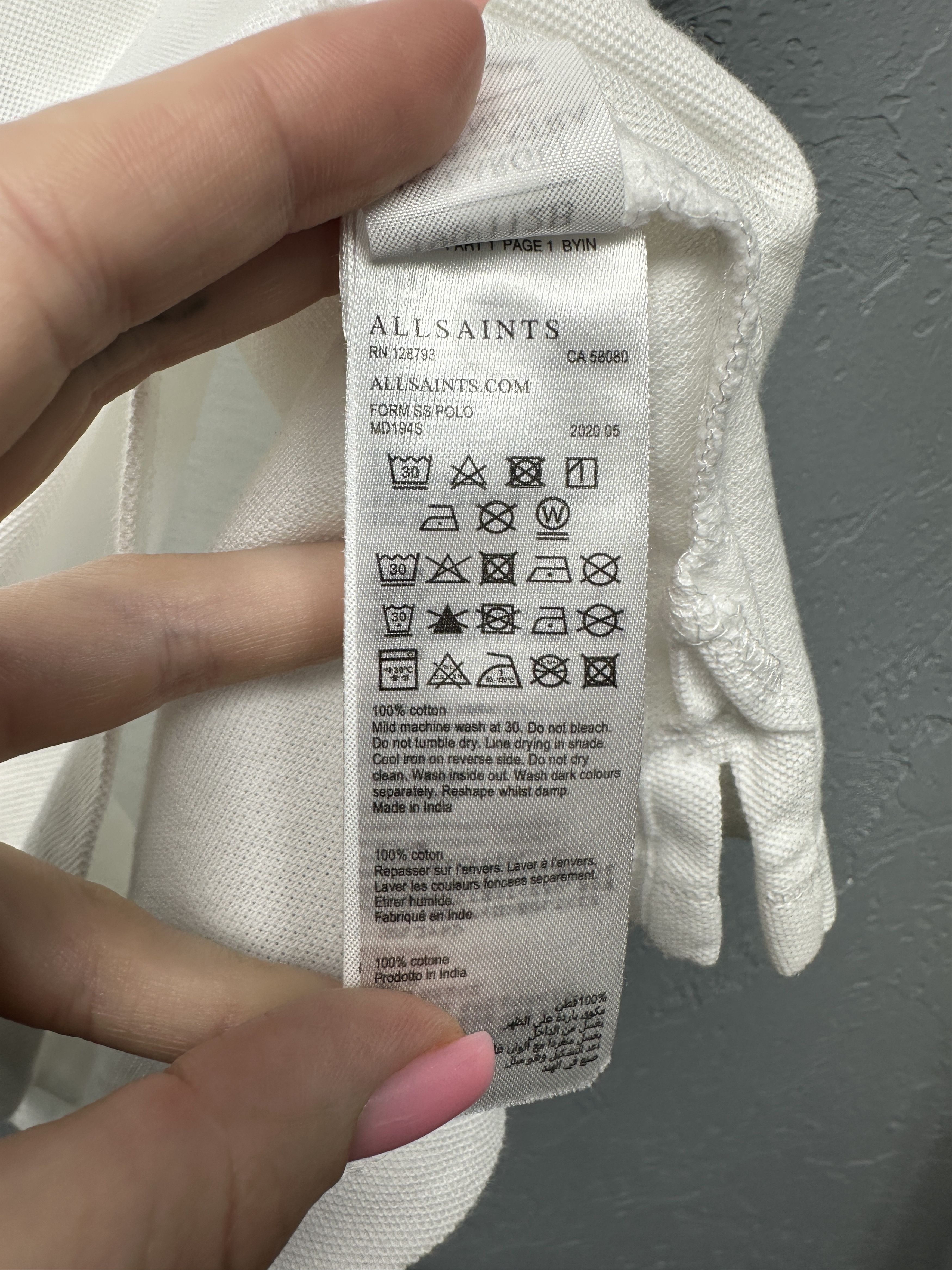 Allsaints Allsaints Form SS Mens Polo Shirt Size US XL / EU 56 / 4 - 6 Thumbnail