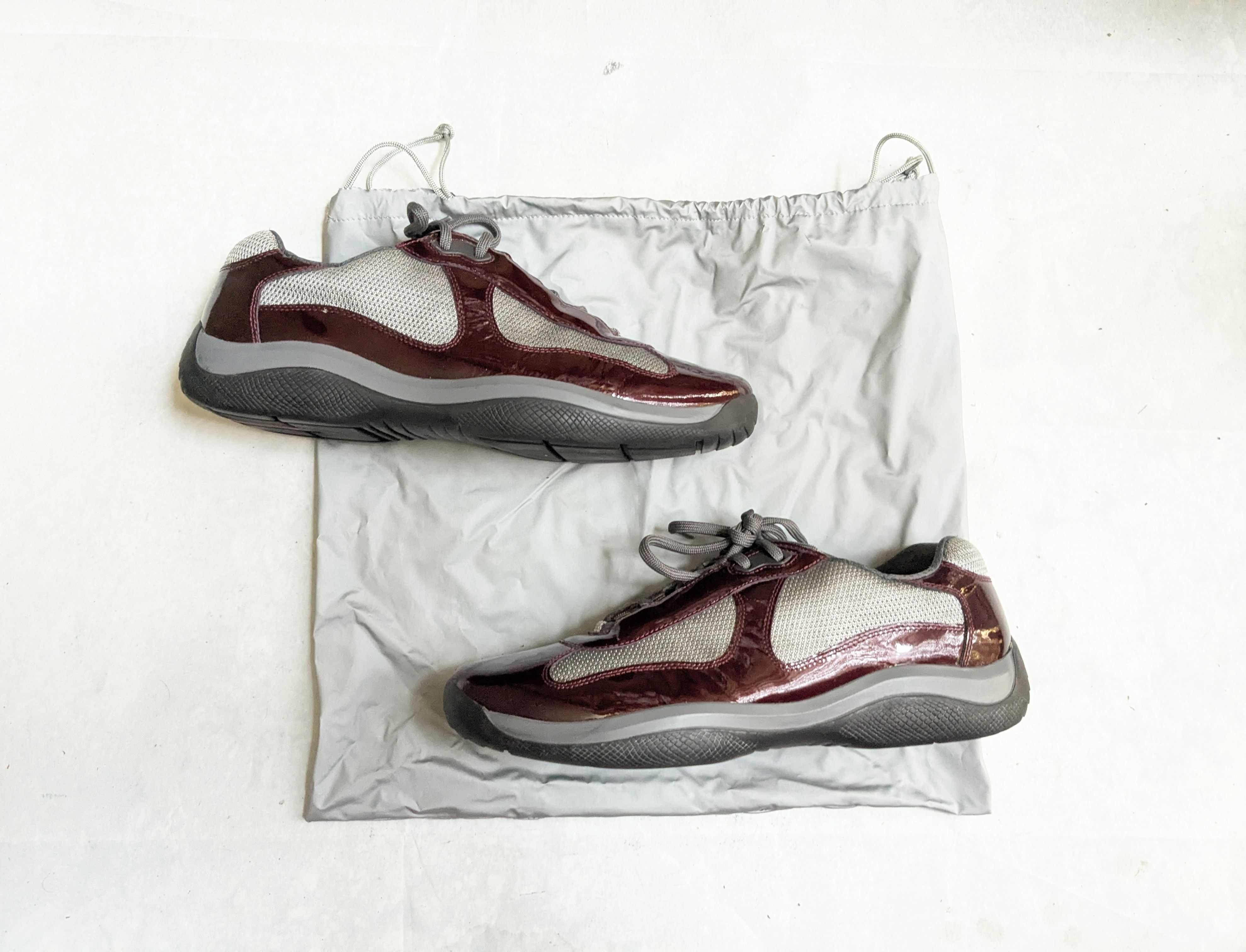 Prada Prada America's Cup Sneakers Burgundy Patent Leather 10.5 Size US 10.5 / EU 43-44 - 1 Thumbnail