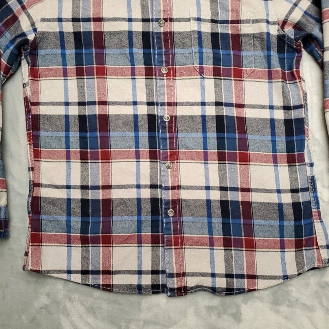 Eddie Bauer Eddie Bauer Shirt Mens M Blue Plaid 100% Cotton Flannel Outdoor Cabin Woods Shirt Size US M / EU 48-50 / 2 - 2 Thumbnail