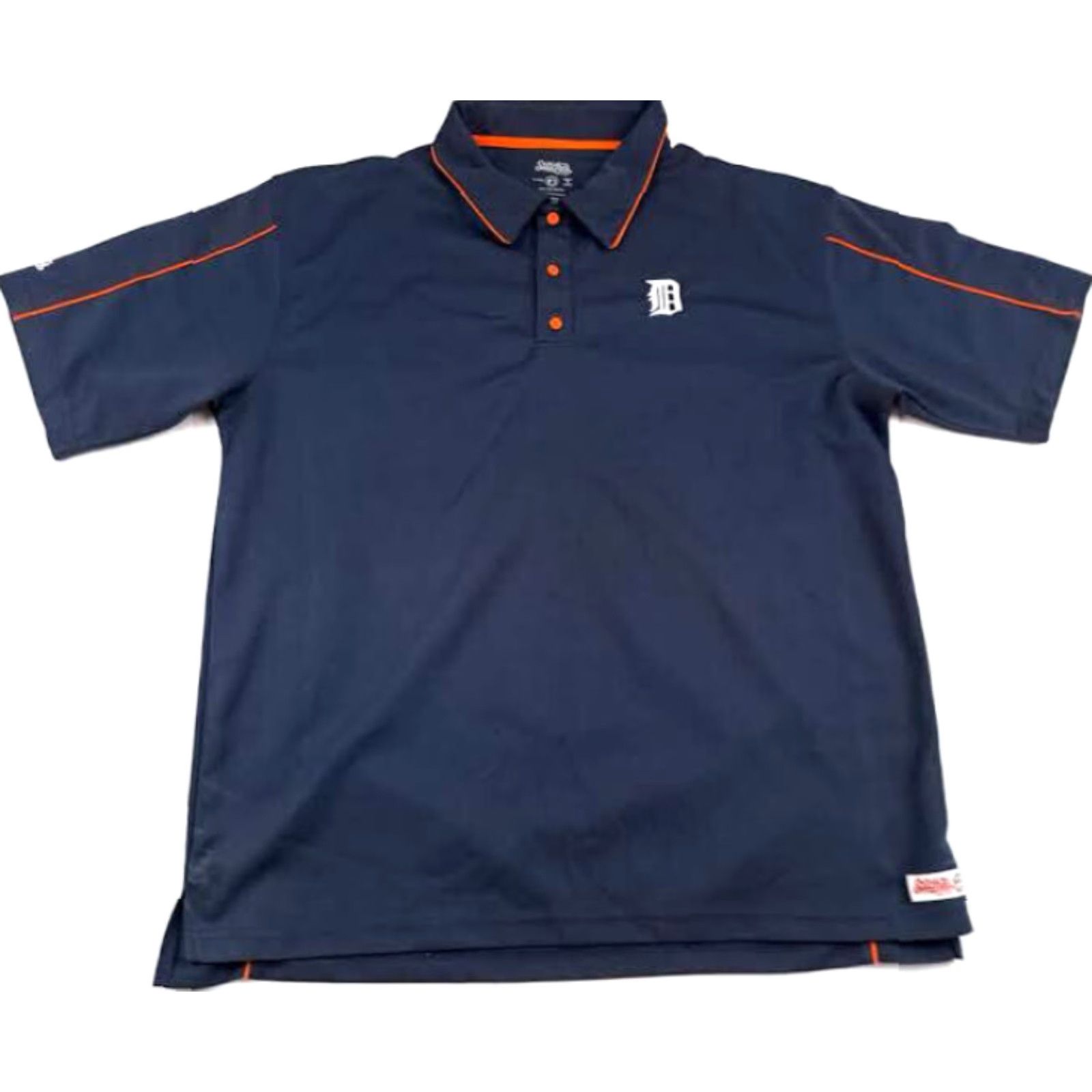 Vintage Stitches Detroit Tigers Polo Shirt 2XL Blue Short Sleeve Button-Up Golf Shirt Men Size US XXL / EU 58 / 5 - 2 Thumbnail