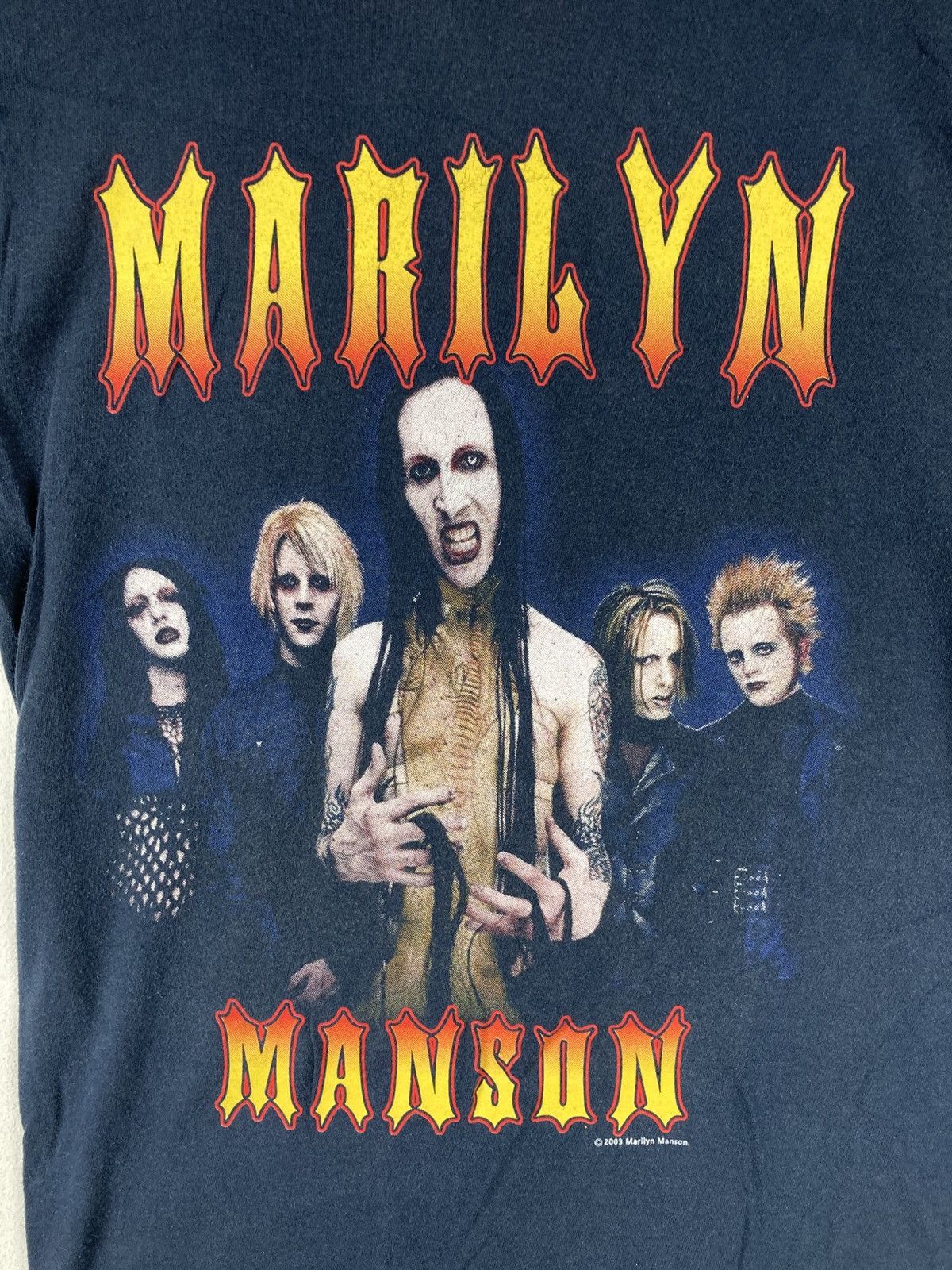 Band Tees Vintage 2003 Marilyn Manson American Rock Line Up Tee Size US S / EU 44-46 / 1 - 6 Thumbnail