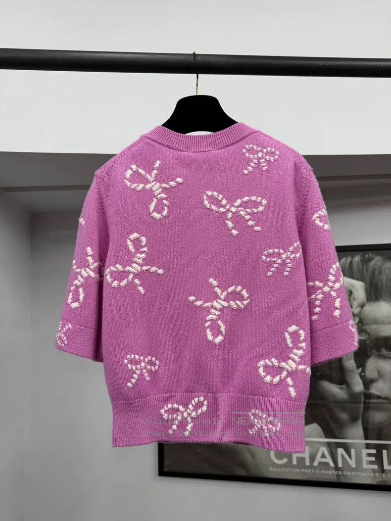 Chanel Chanel Pink bow short-sleeved cardigan coat Size XS / US 0-2 / IT 36-38 - 3 Thumbnail