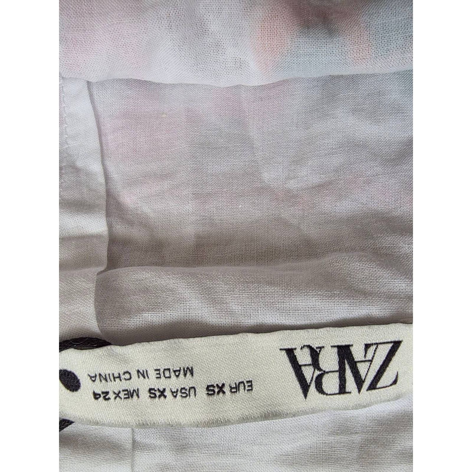 Zara Zara White Embroidered Floral Scalloped Crochet XS A001646 Size 24" / US 00 / IT 34 - 5 Thumbnail