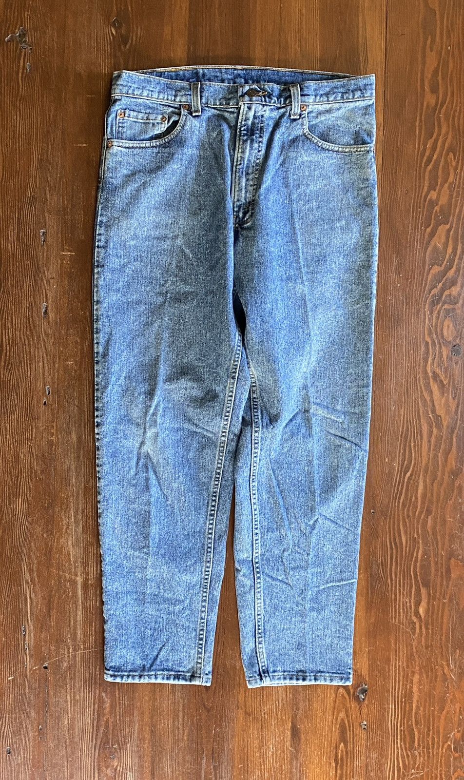 Levi's Vintage 1993 Levi’s 550 Relaxed Fit Blue Denim Jean 35x30 Size US 35 - 10 Thumbnail