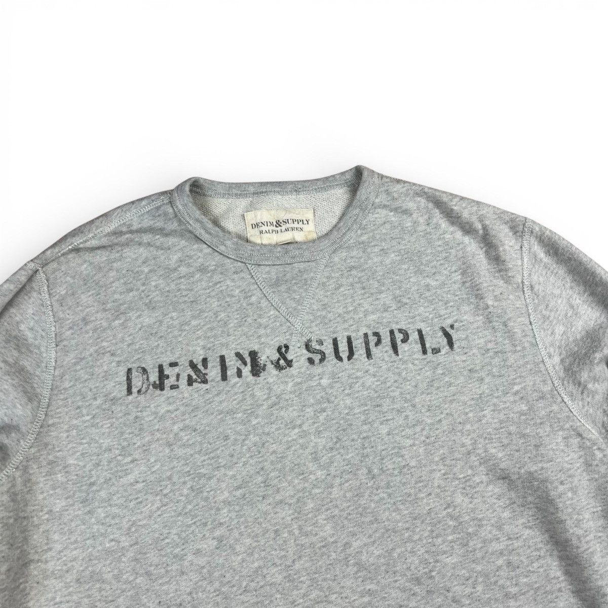 Denim & Supply Ralph Lauren Denim & Supply Ralph Lauren Logo Crew Neck Grey Sweatshirt Size US XL / EU 56 / 4 - 2 Thumbnail