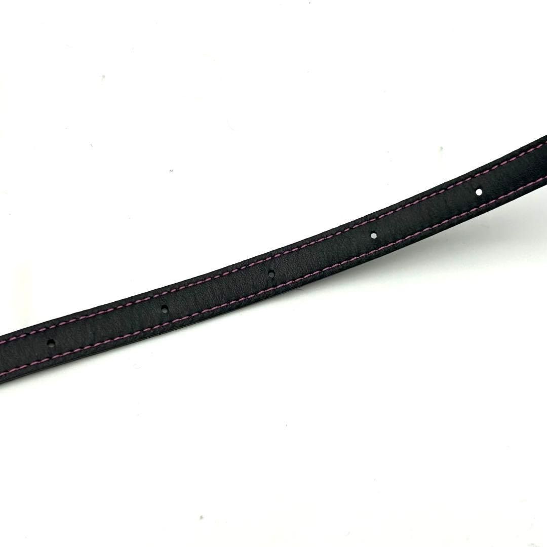 Loewe Loewe Slim Black Leather Belt with Pink Stitching Size ONE SIZE - 7 Thumbnail
