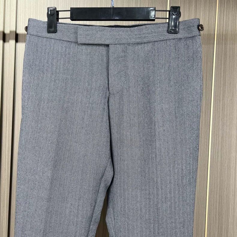 Thom Browne Thom Browne size1 Gray striped colored wool trousers Size 34S - 3 Thumbnail