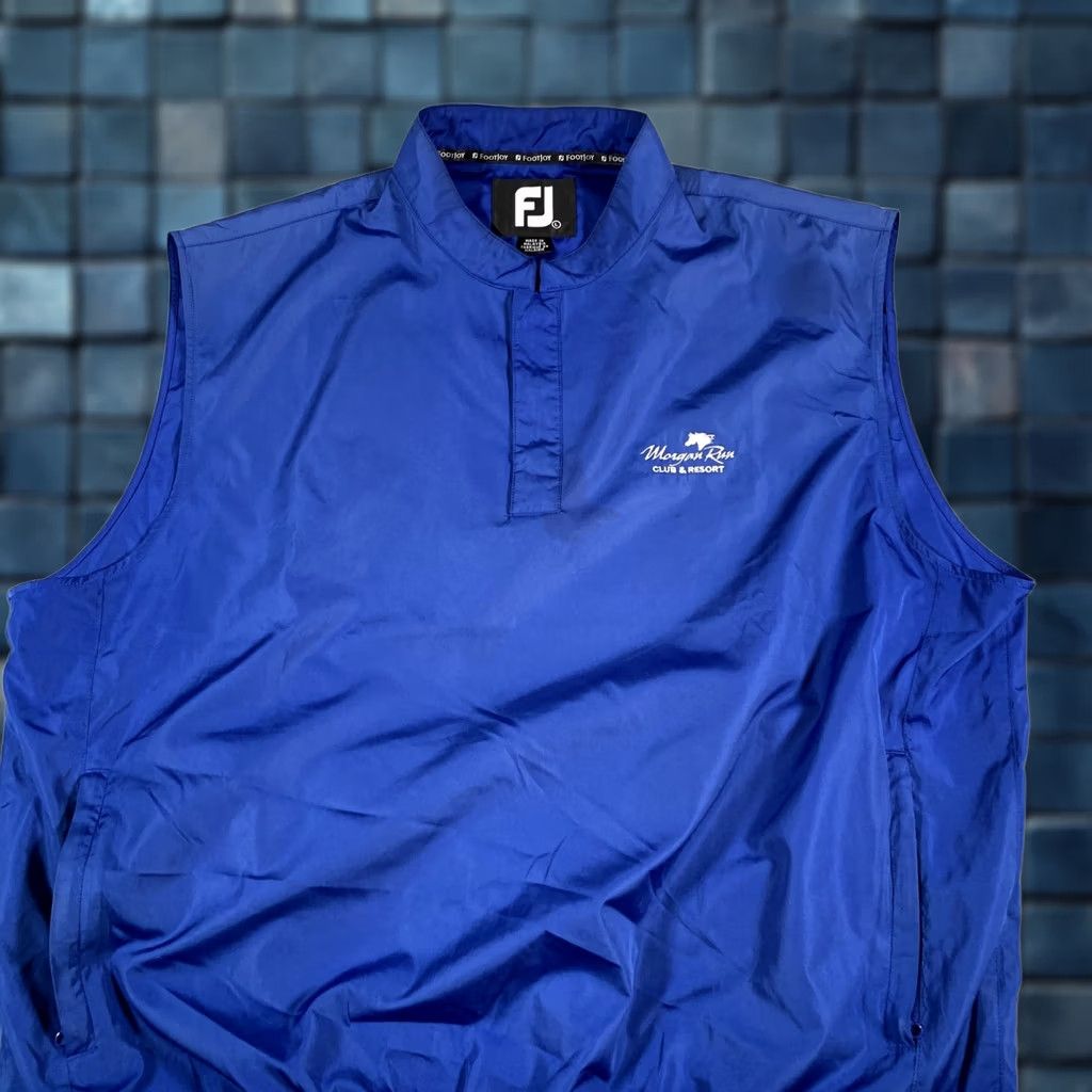 Footjoy FootJoy Vest Mens L Blue Morgan Run Club & Resort Windbreaker Pullover Quarter Zip Pockets Golf Size US L / EU 52-54 / 3 - 1 Thumbnail